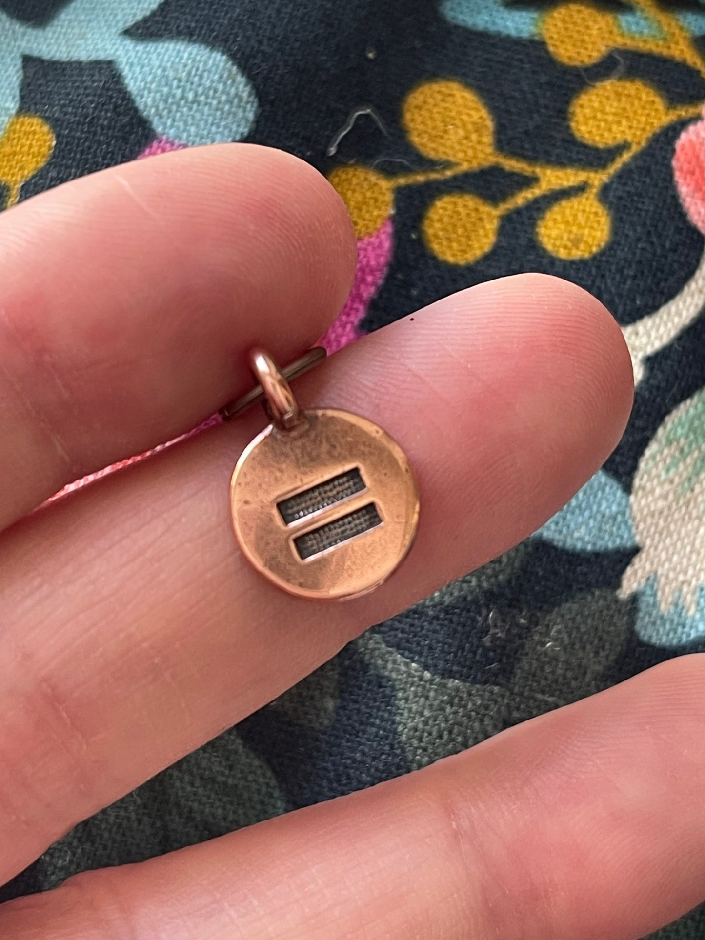 Equality Sign Charm, TierraCast Antique Copper Progress Keeper, LGBTQ Pride Zipper Pull