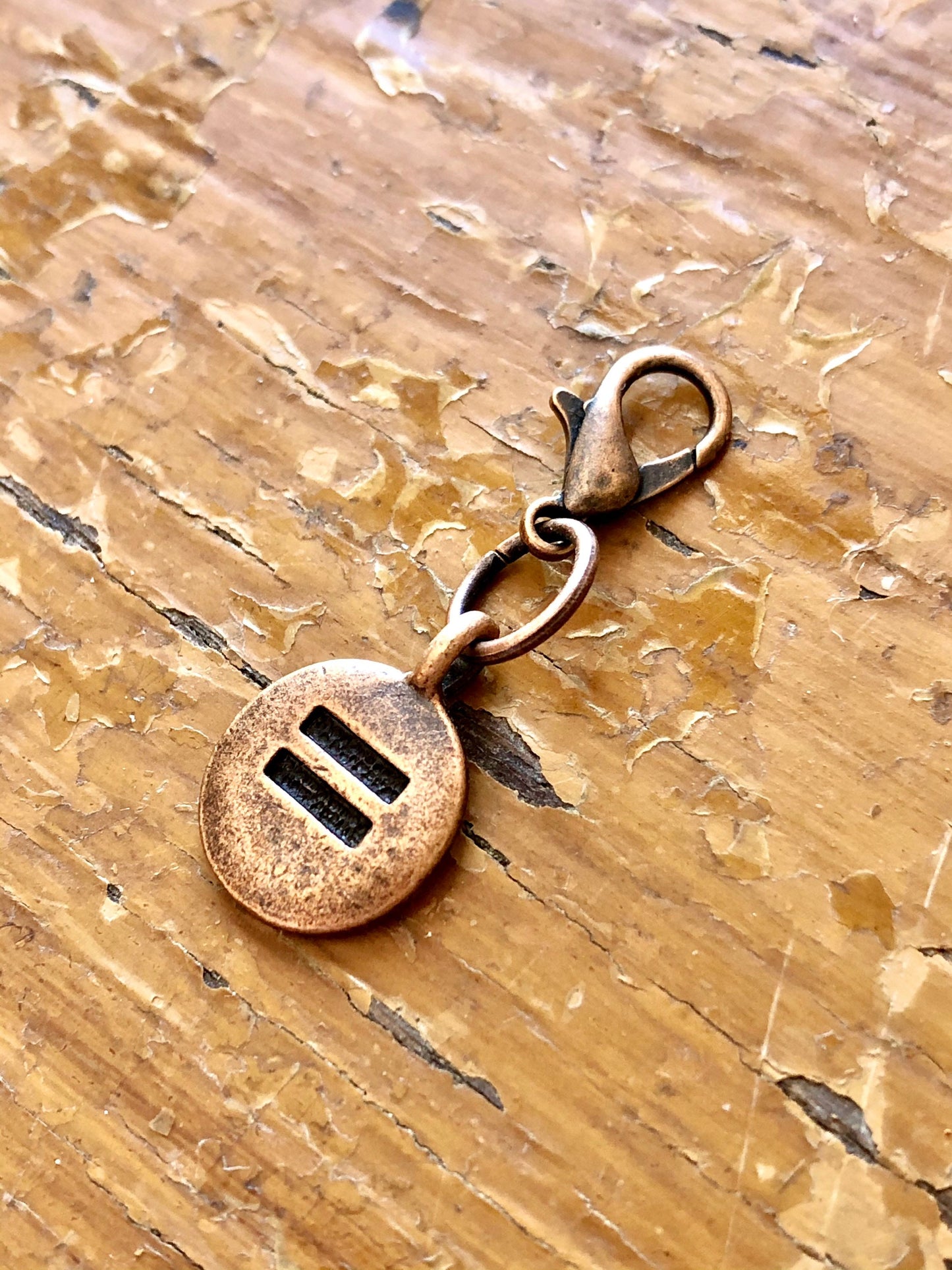 Equality Sign Charm, TierraCast Antique Copper Progress Keeper, LGBTQ Pride Zipper Pull