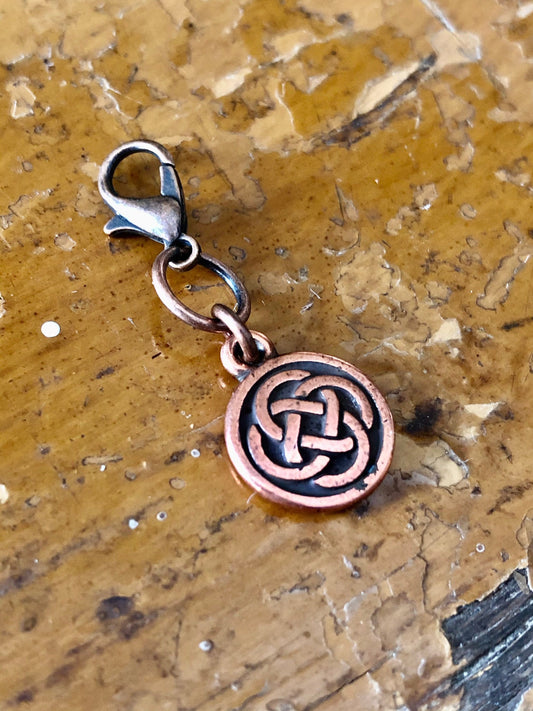 Copper Celtic Knot Progress Keeper, TierraCast Zipper Pull
