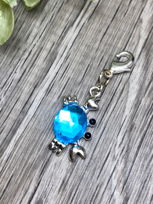 Blue Crab Progress Keeper, Knitting Stitch Marker