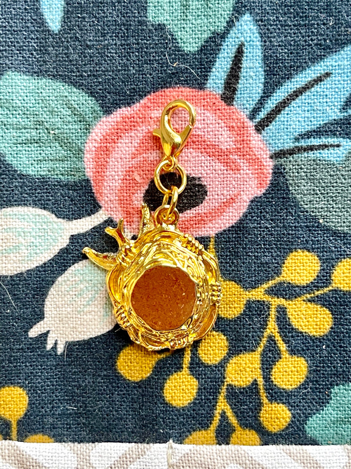 Antique Copper Bird Nest Progress Marker, Knitting Crochet Accessory
