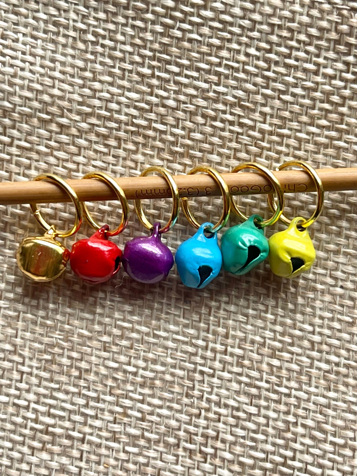 Matte Jingle Bells Stitch Markers, Snagfree Knitting Progress Keepers