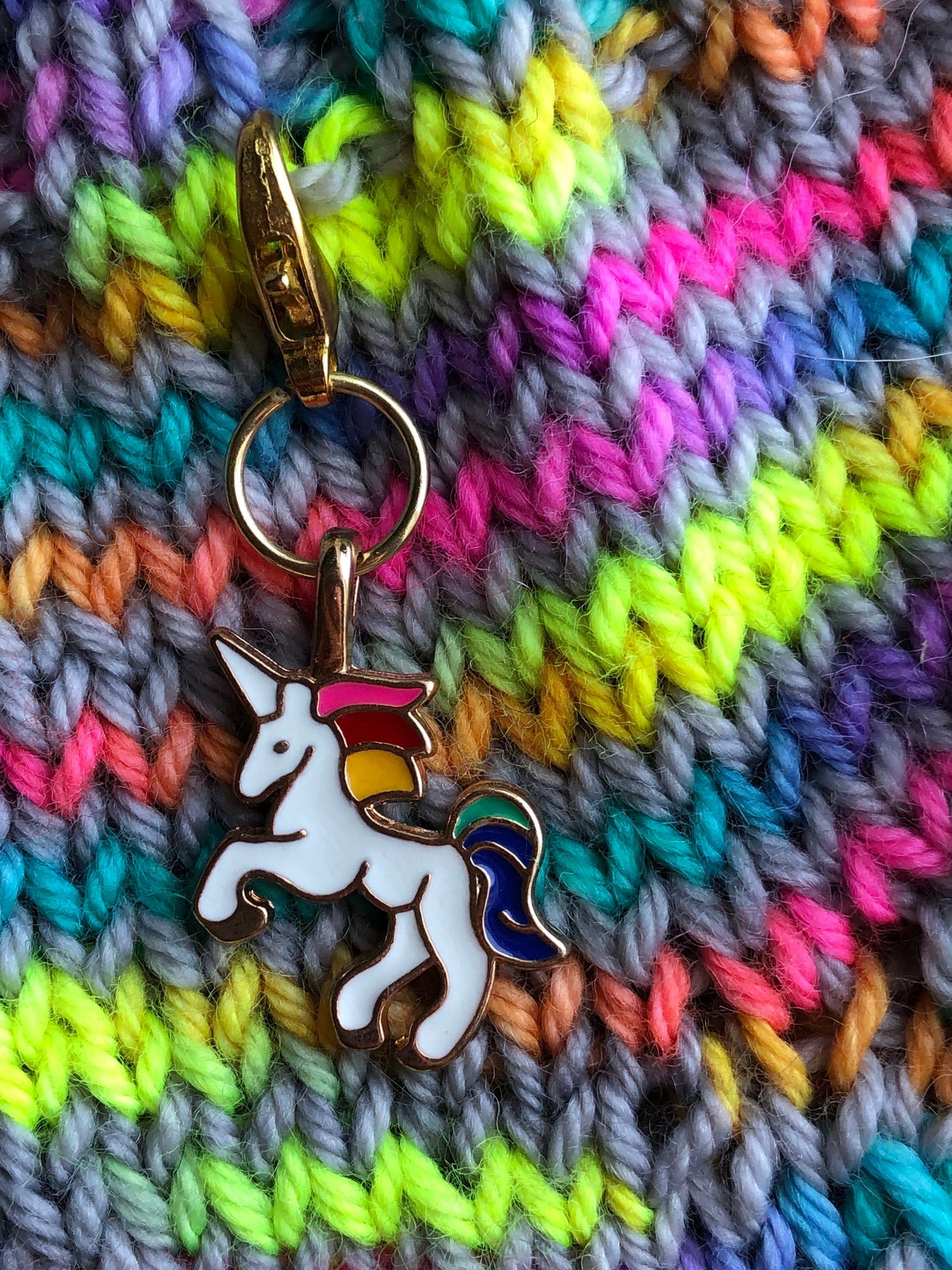 Rainbow Unicorn Progress Marker, Knitting Crochet Stitch Marker