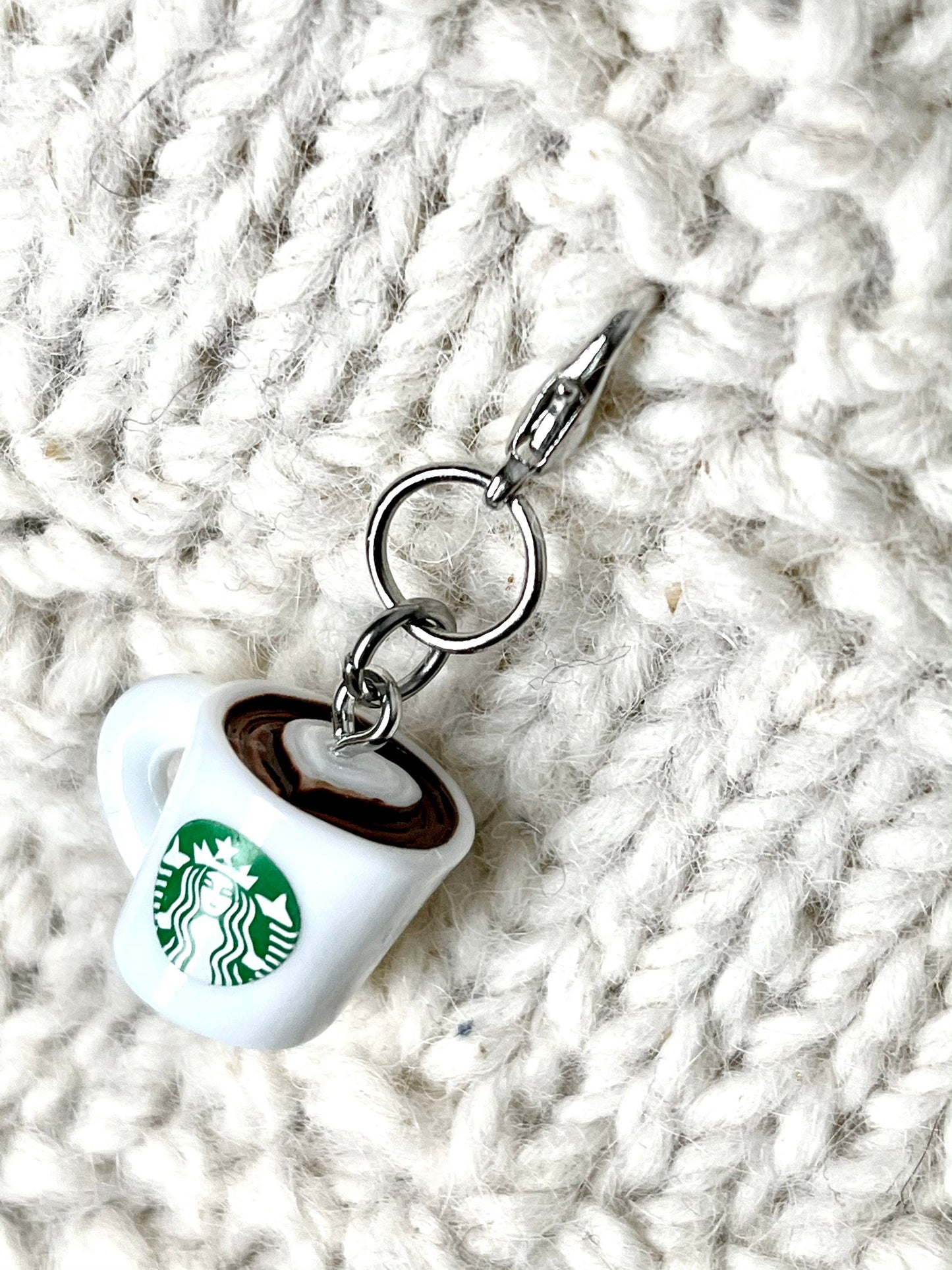 Starbucks Heart Latte Charm, Progress Keeper, Zipper Pull