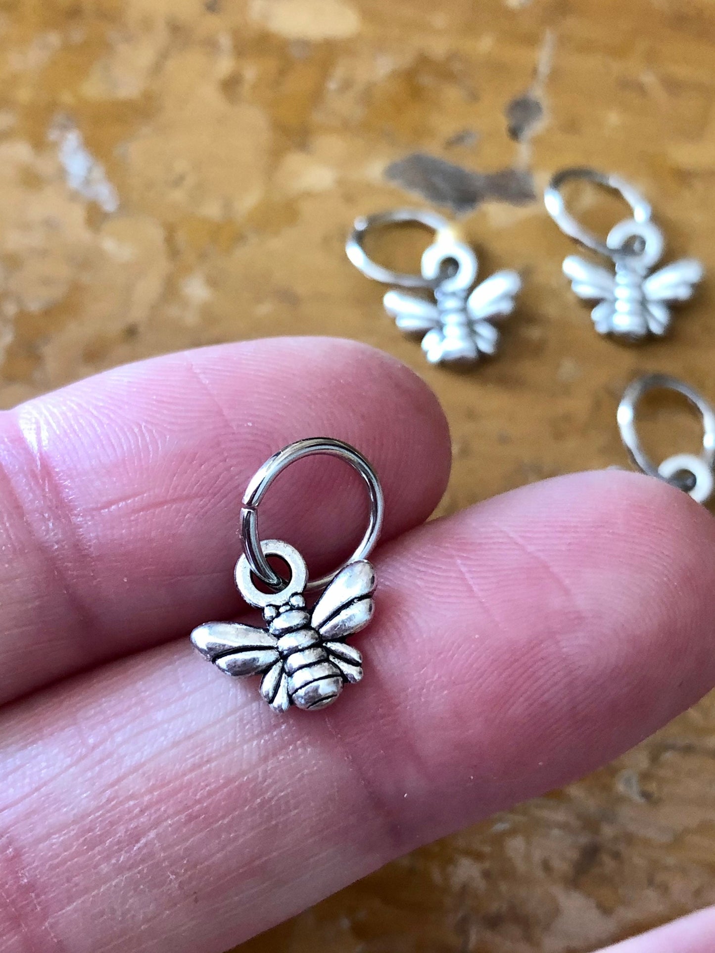 Six Snag Free Bumblebee Stitch Markers, Progress Keepers for Knitters, Knitting Accessories, Yarn Jewelry