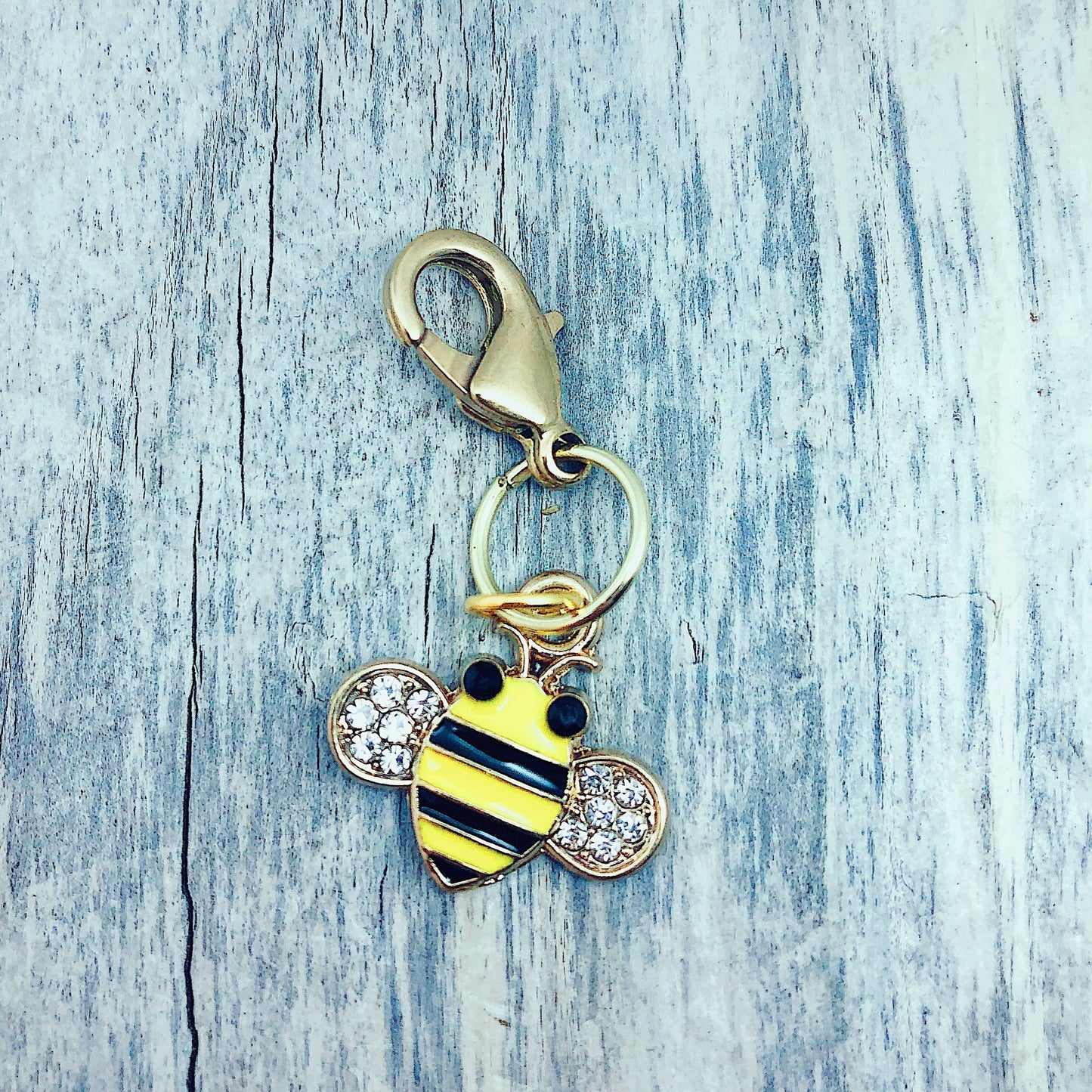 Bumblebee Stitch Marker, Gold Lobster Clasp, Knitting Progress Keeper