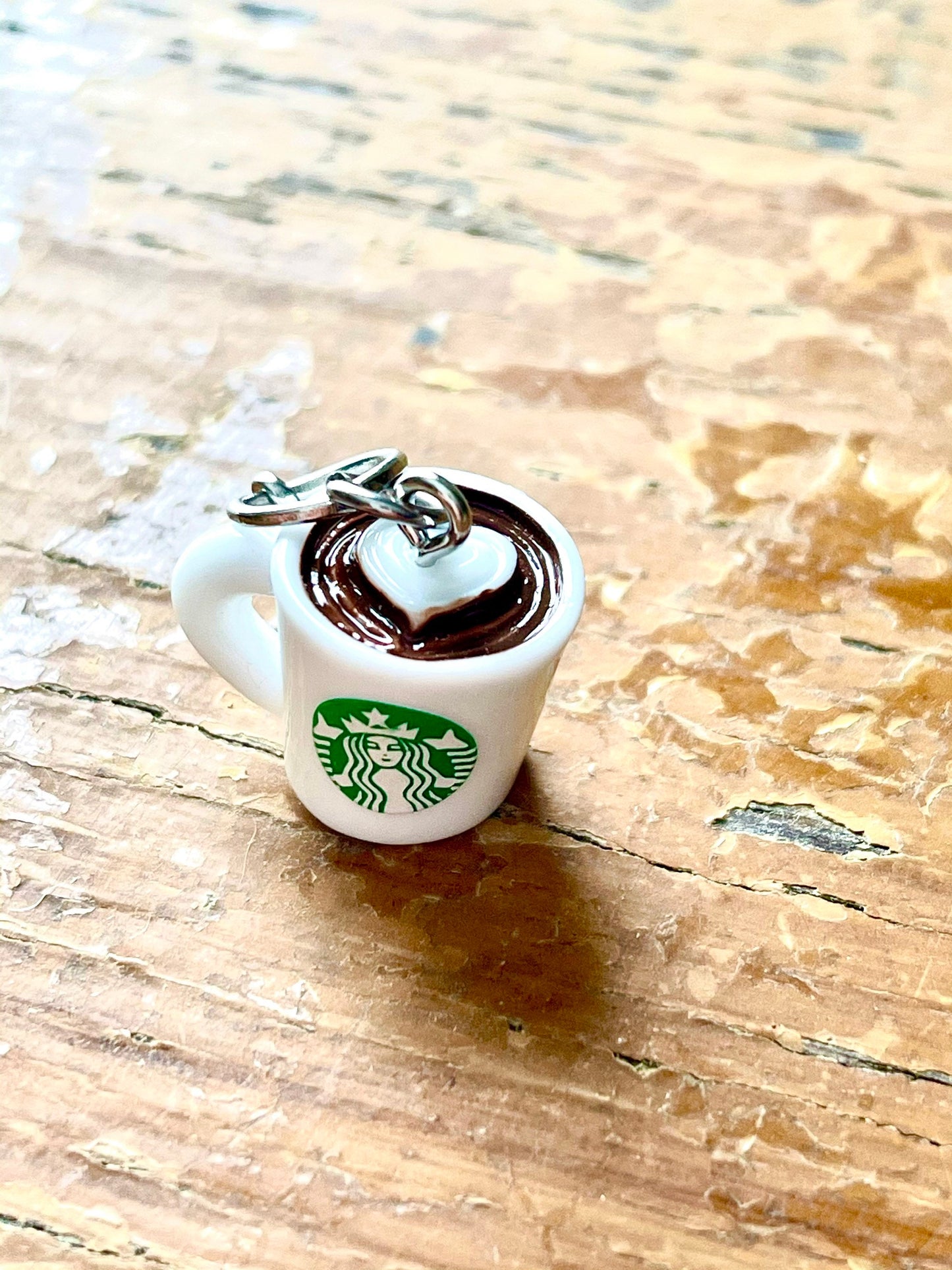 Starbucks Heart Latte Charm, Progress Keeper, Zipper Pull