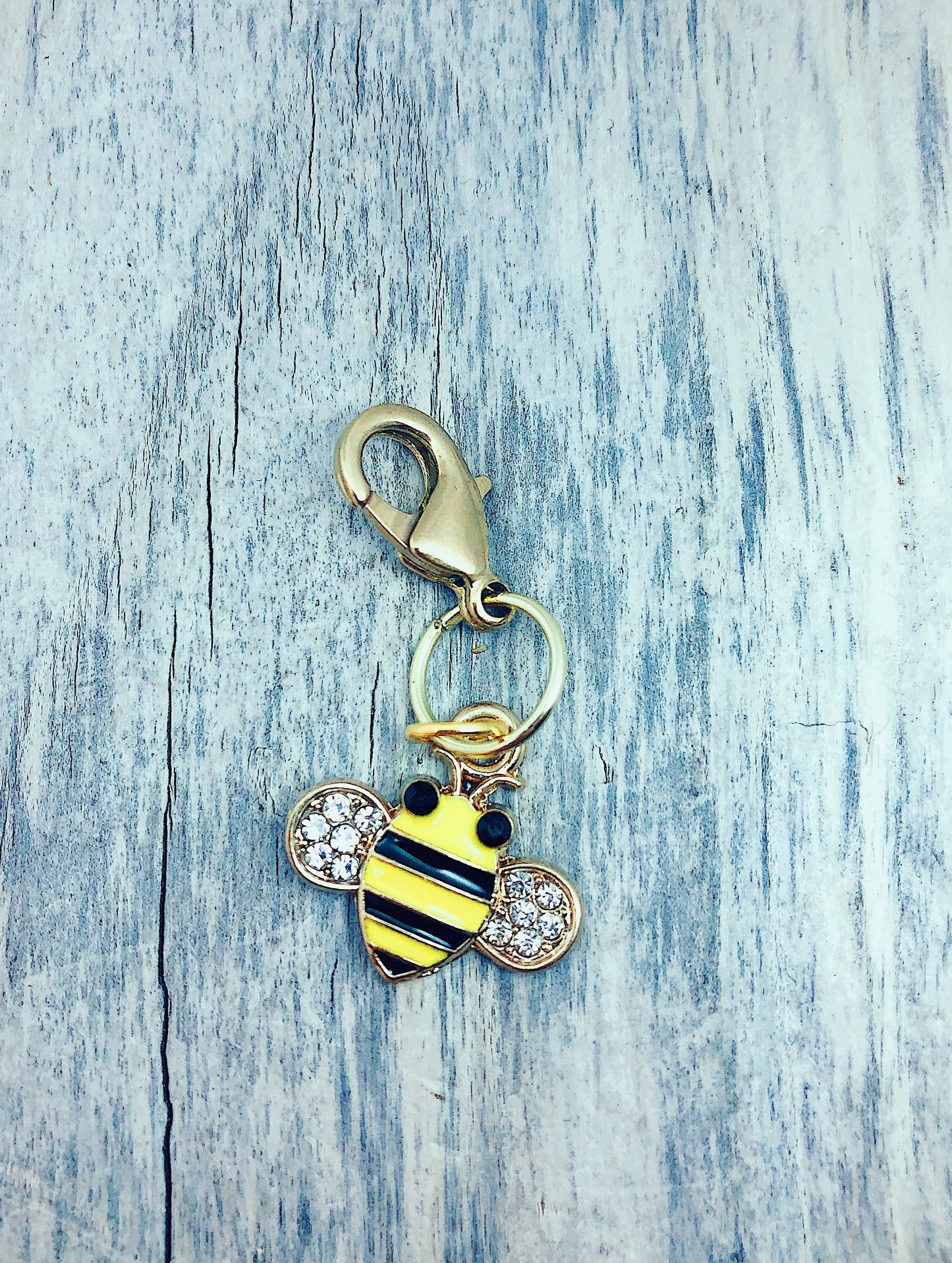 Bumblebee Stitch Marker, Gold Lobster Clasp, Knitting Progress Keeper