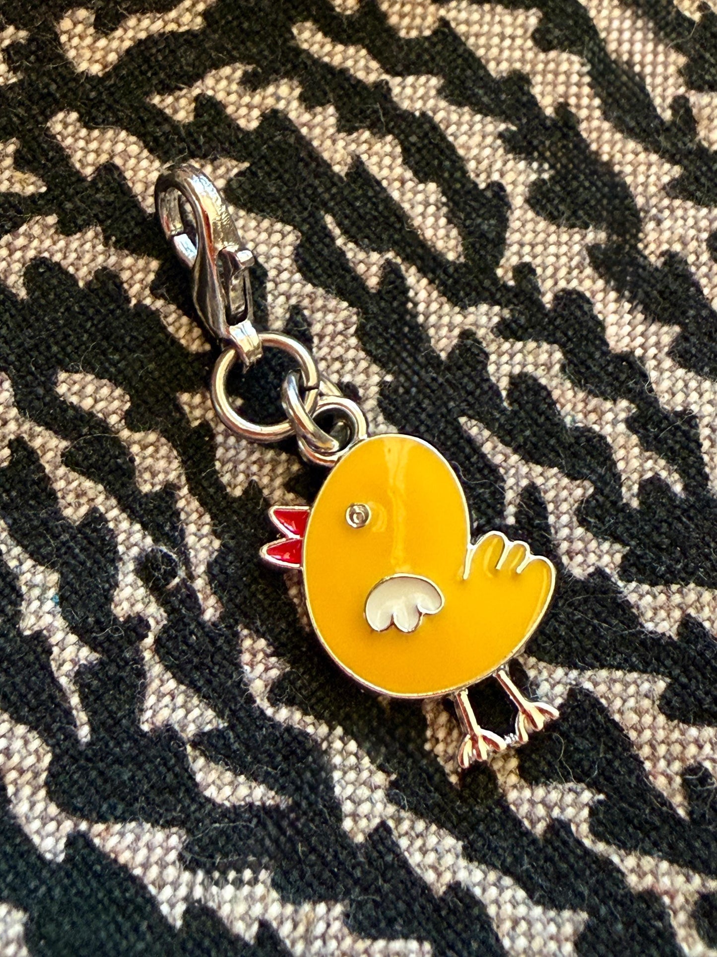 Baby Chick Zipper Pull, Yellow Bird Charm, Chicken Progress Keeper