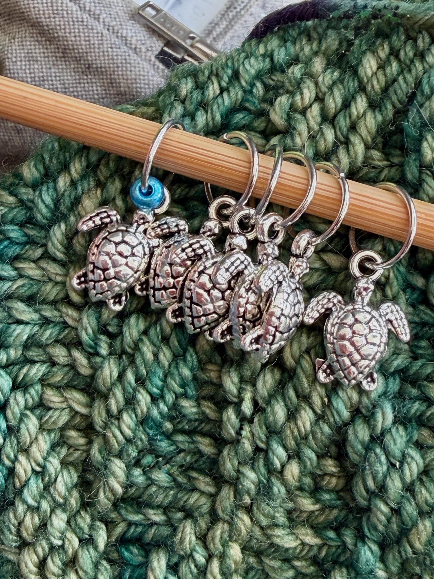 Silver Turtle Stitch Markers, Snag-Free Knitting Progress Keepers