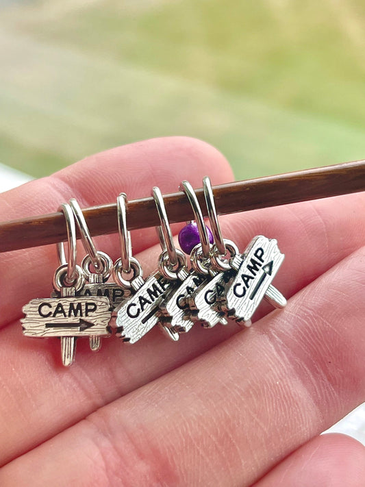 Camping Stitch Markers, Mini Knitting Progress Keepers