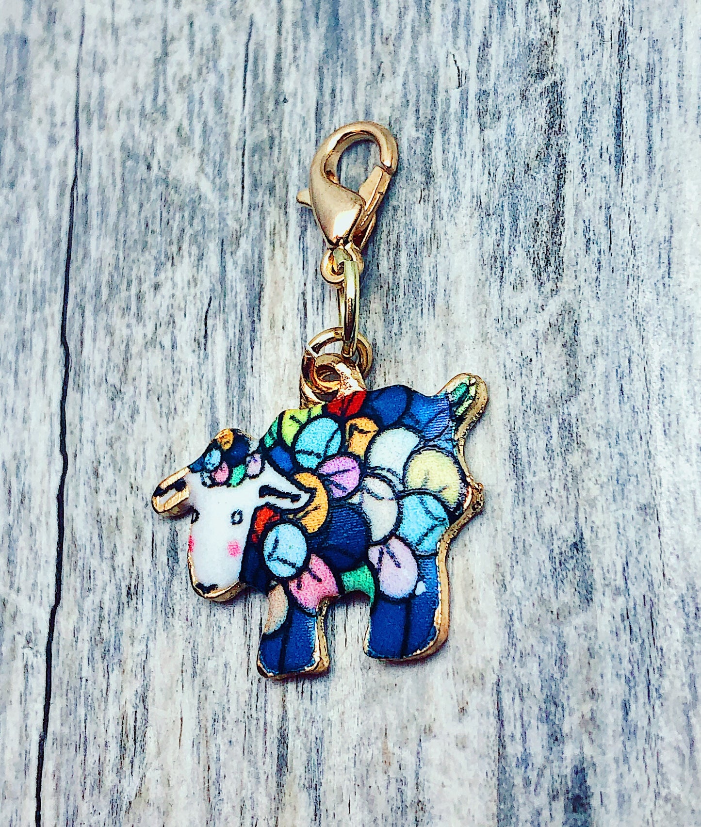 Rainbow Sheep Progress Keeper, Knitting Stitch Marker