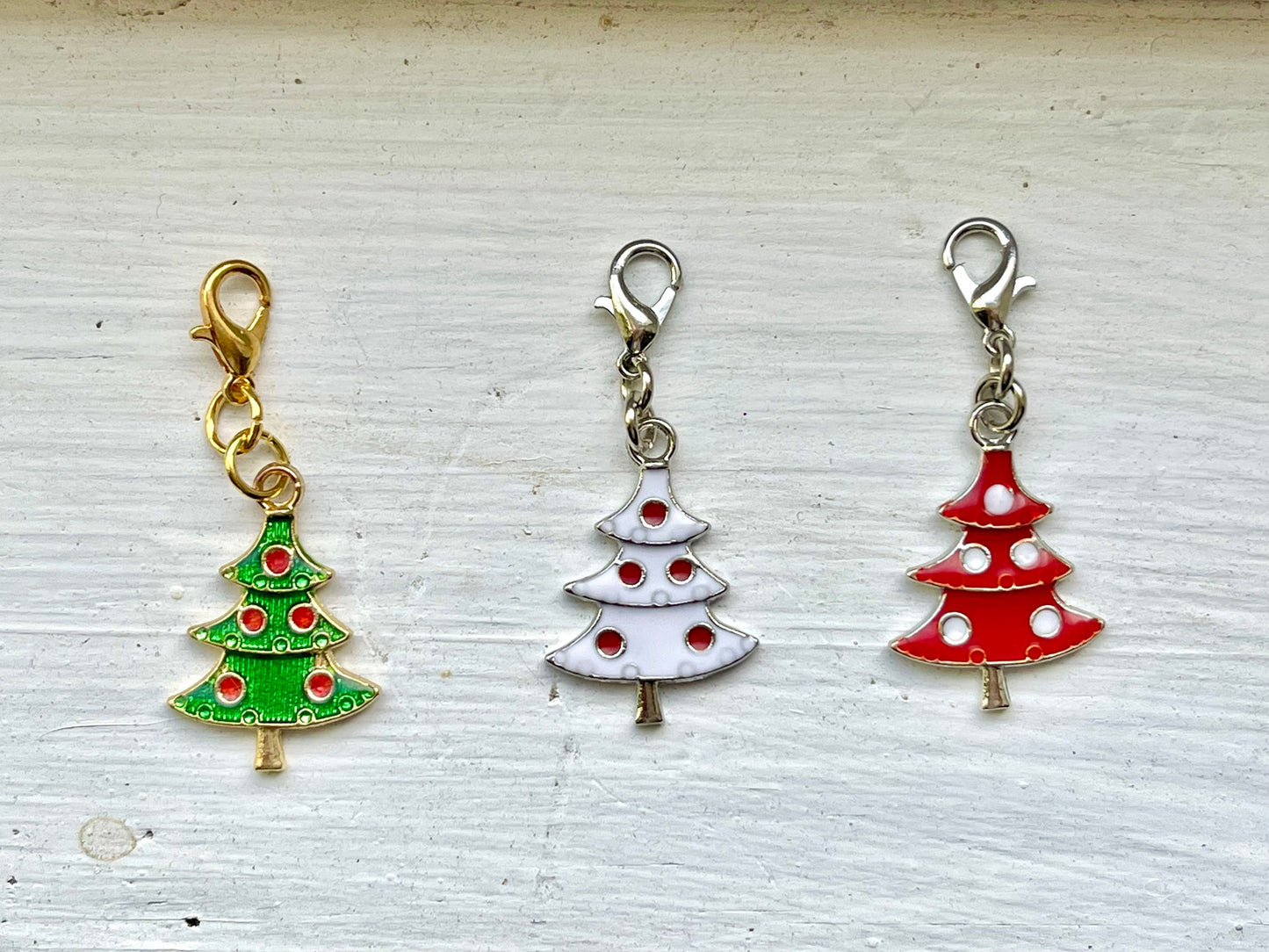 Christmas Tree Zipper Pull, Stitch Marker, Knitting Crochet Charm