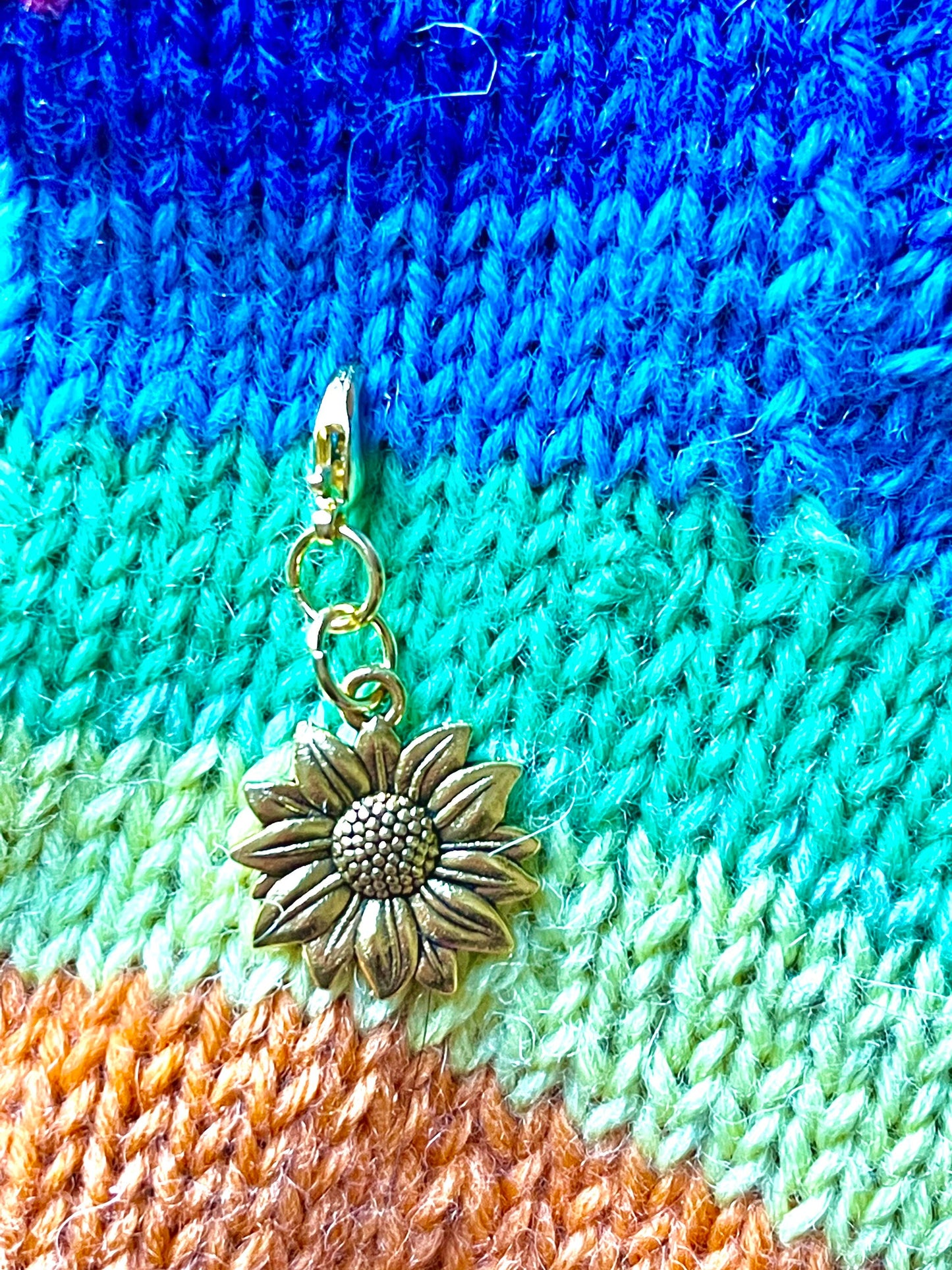 Gold Sunflower Progress Keeper, Crafter Zipper Pull Accessory