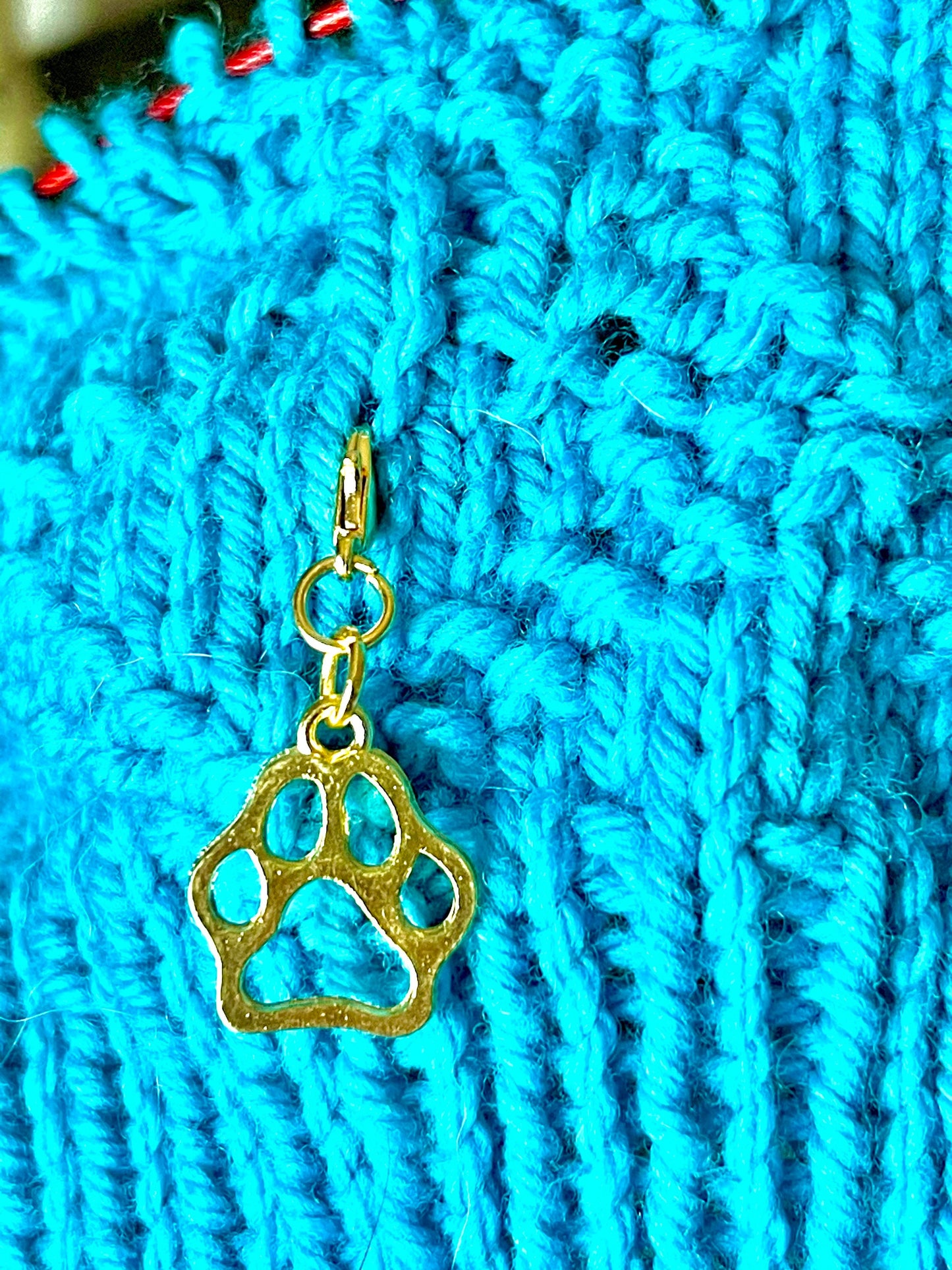 Gold Paw Print Zipper Pull Charm, Progress Keeper