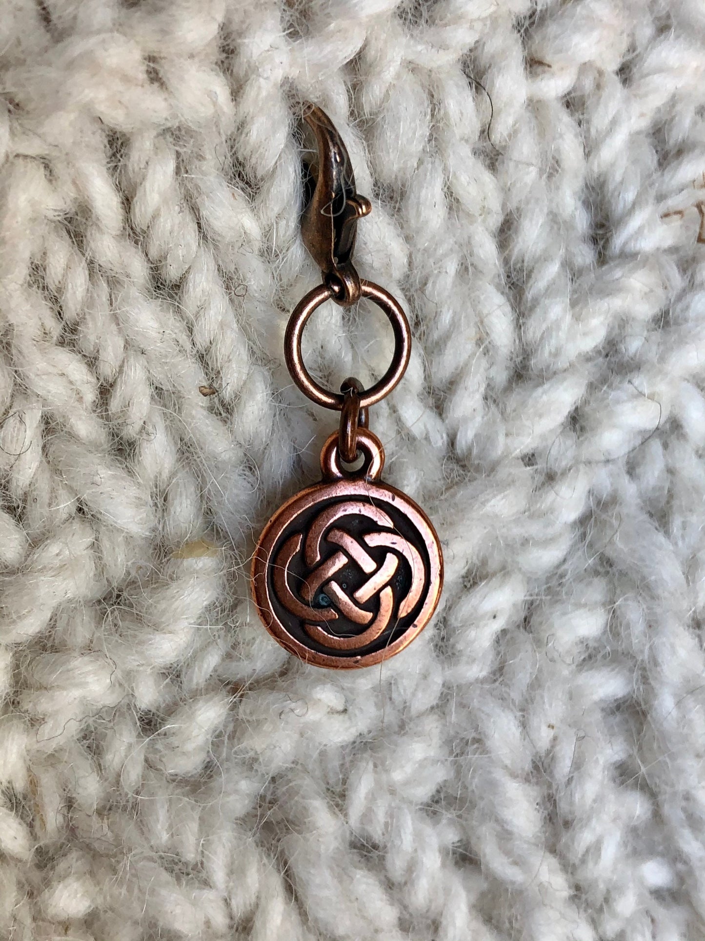 Copper Celtic Knot Progress Keeper, TierraCast Zipper Pull