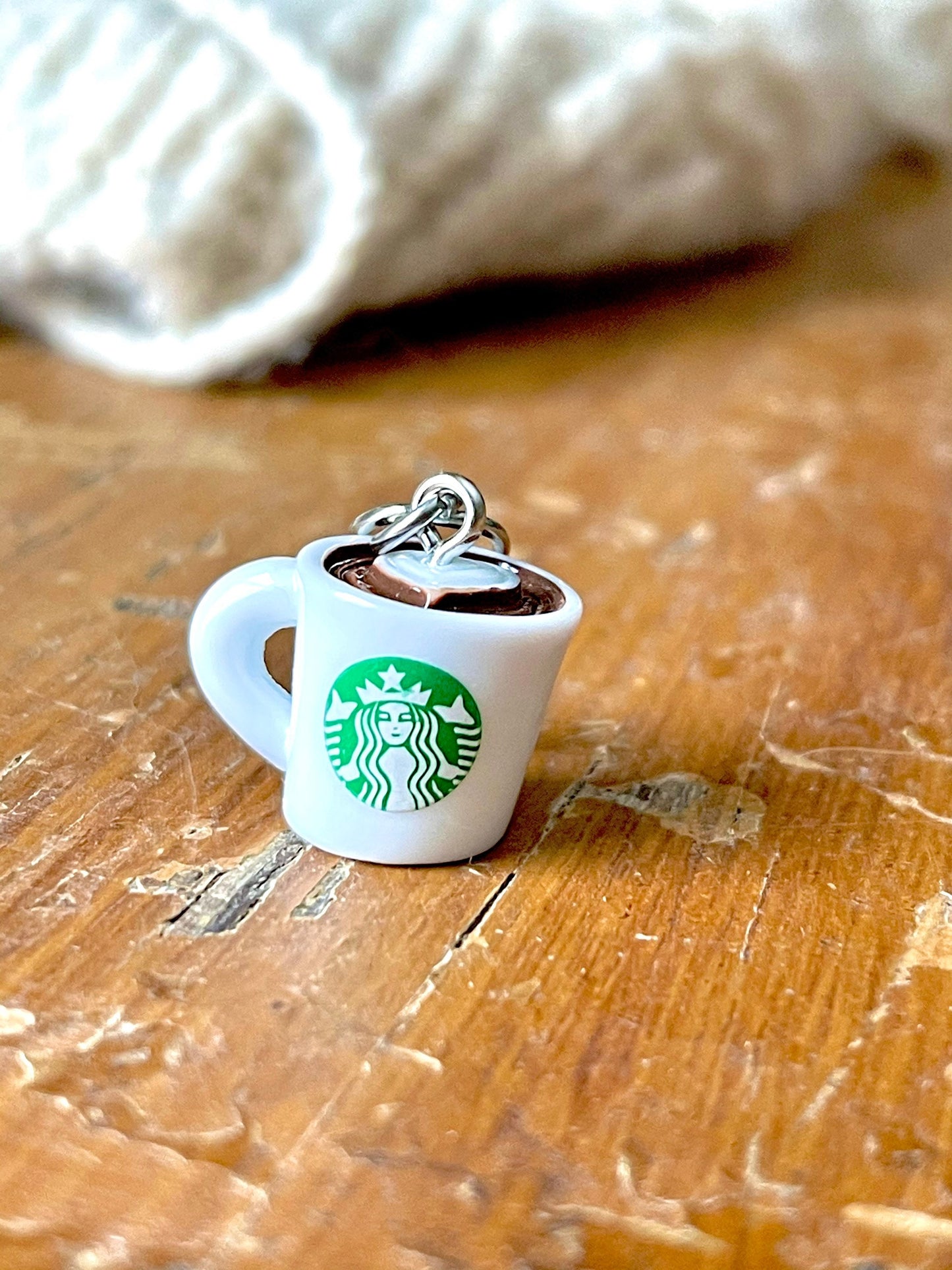Starbucks Heart Latte Charm, Progress Keeper, Zipper Pull