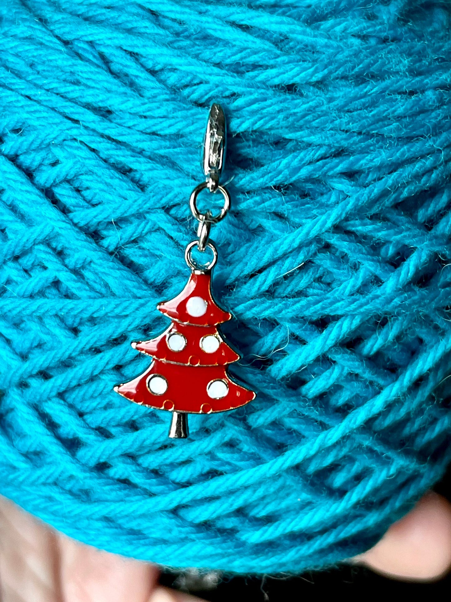 Christmas Tree Zipper Pull, Stitch Marker, Knitting Crochet Charm