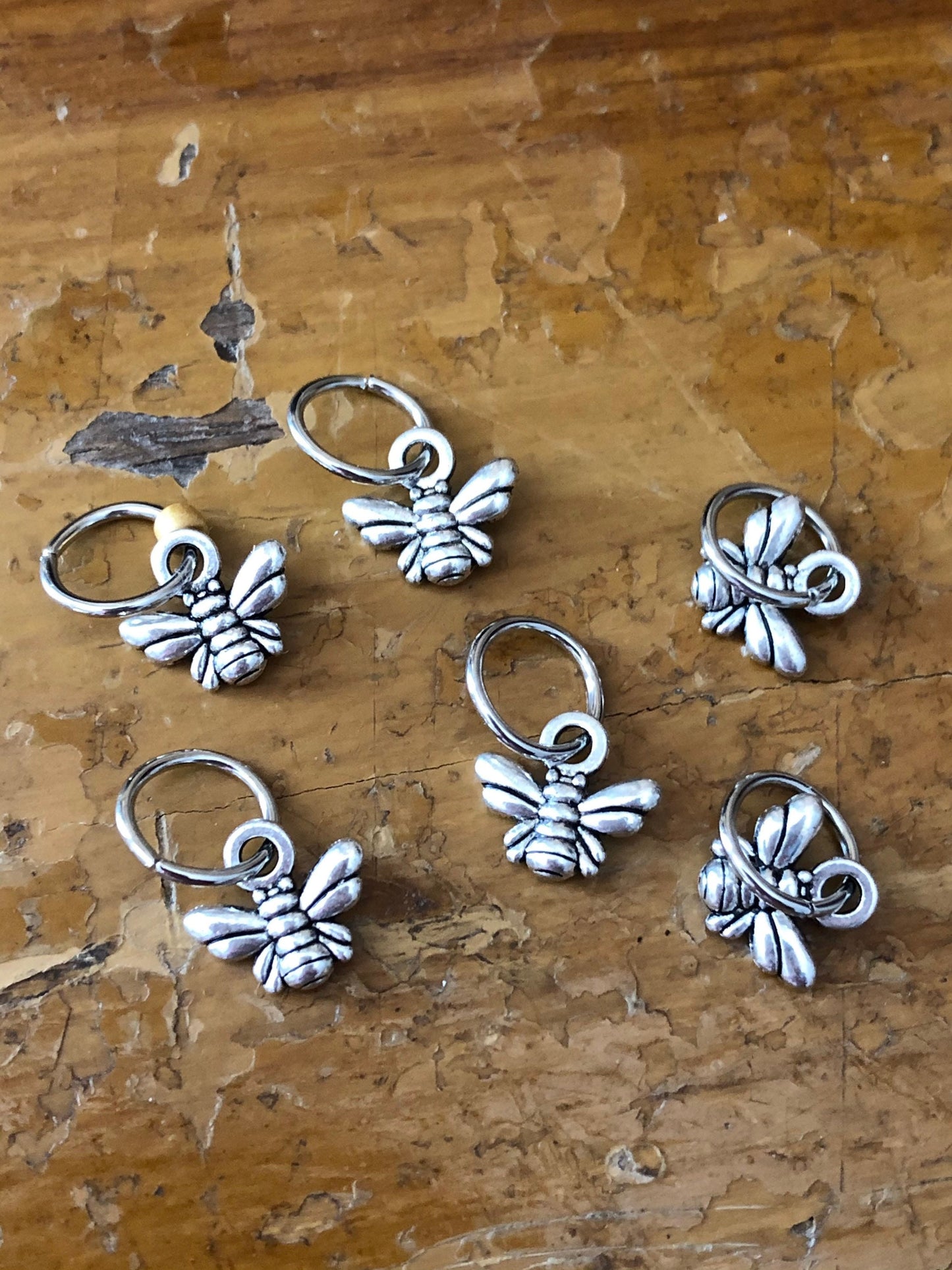 Six Snag Free Bumblebee Stitch Markers, Progress Keepers for Knitters, Knitting Accessories, Yarn Jewelry