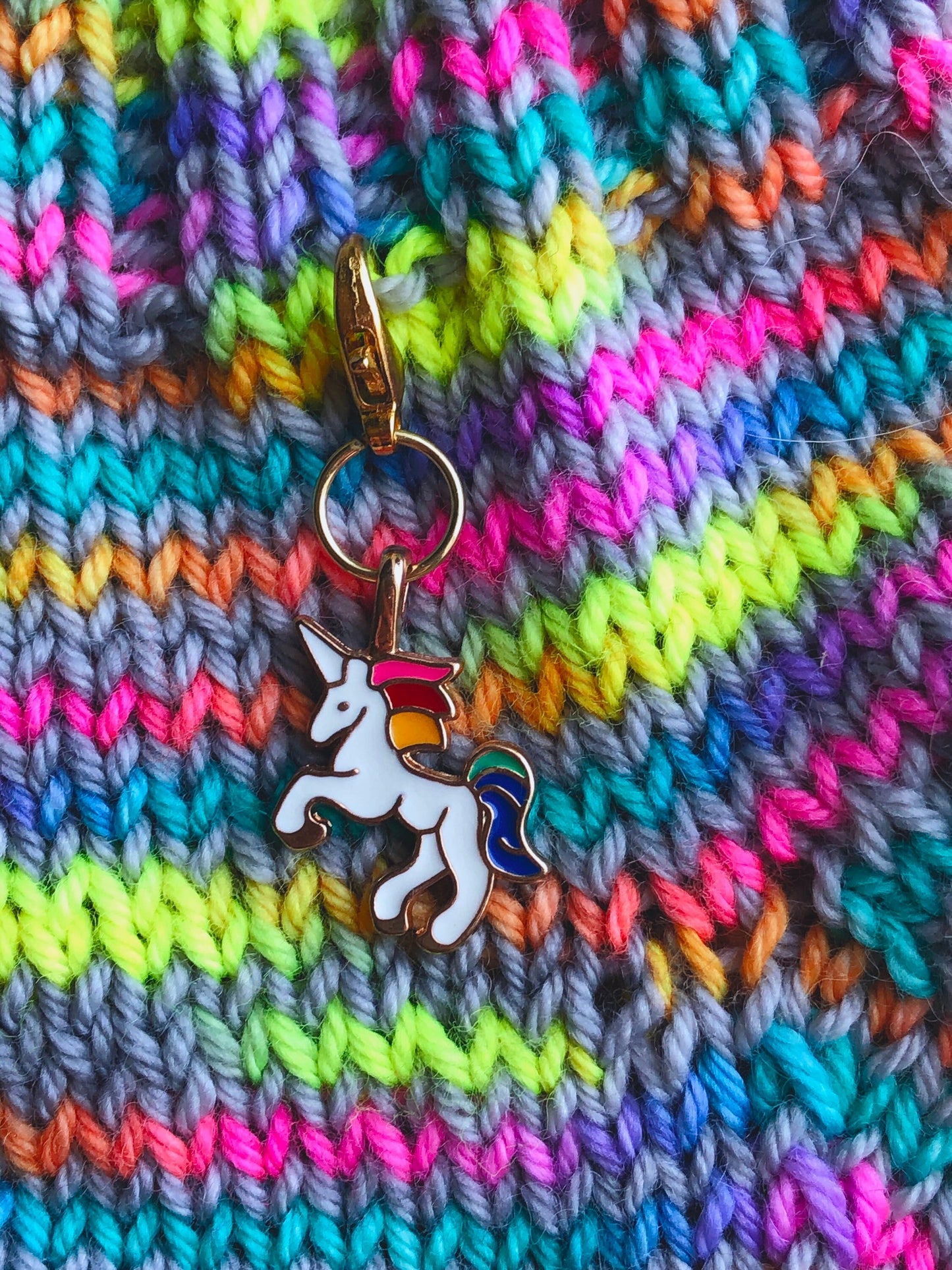 Rainbow Unicorn Progress Marker, Knitting Crochet Stitch Marker