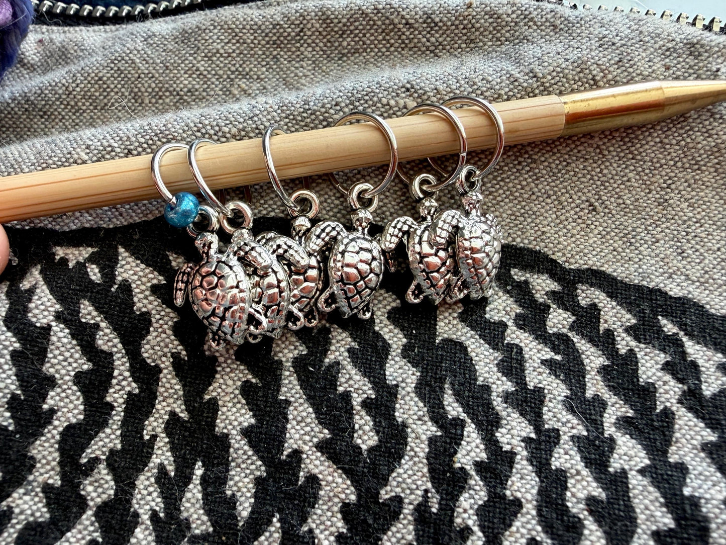 Silver Turtle Stitch Markers, Snag-Free Knitting Progress Keepers