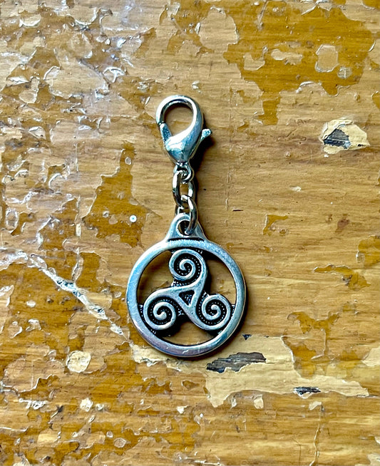 Triskelion Celtic Charm, Progress Keeper, Zipper Pull