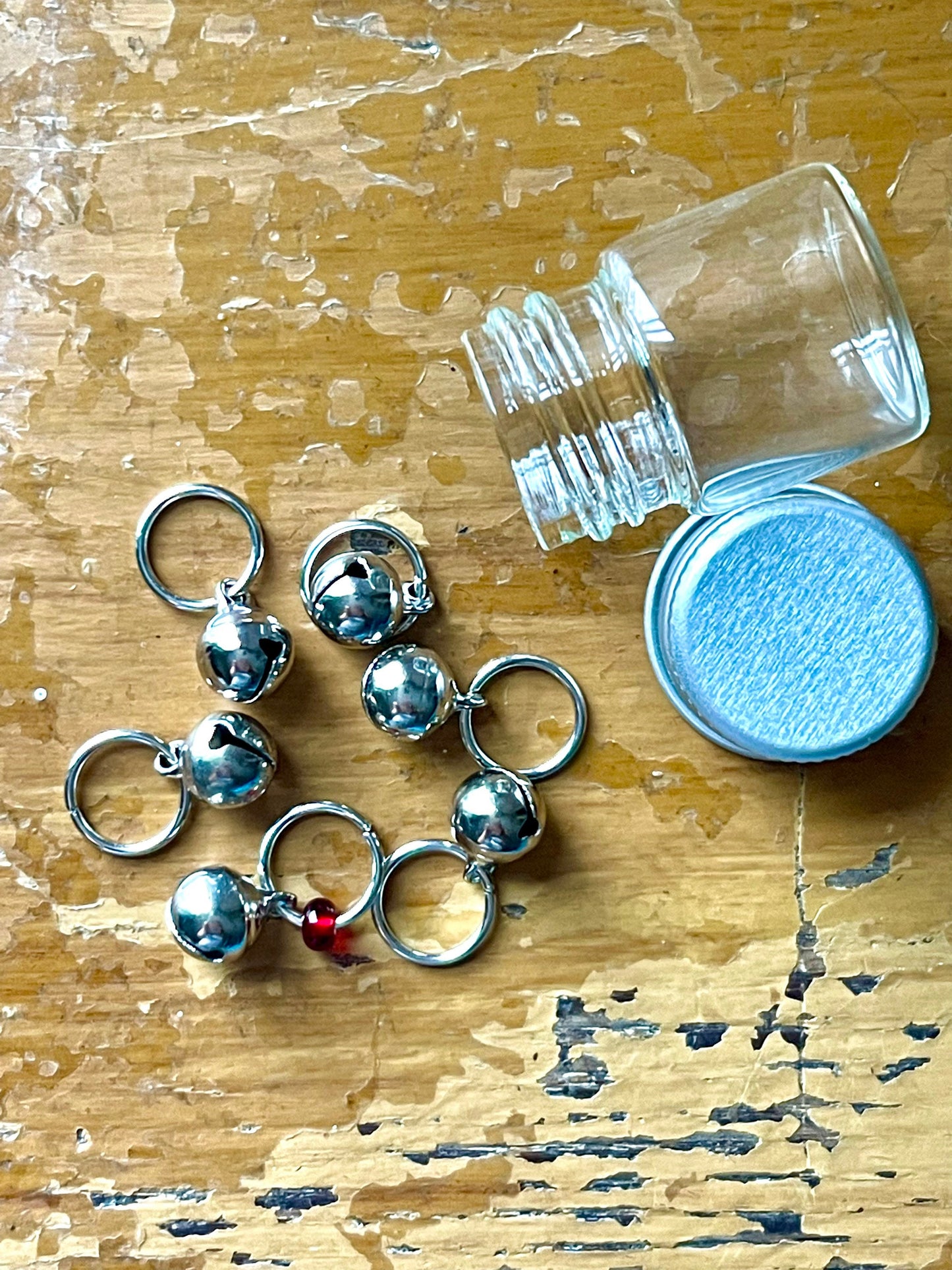 Jingle Bells Stitch Markers for Knitters, Set of 6