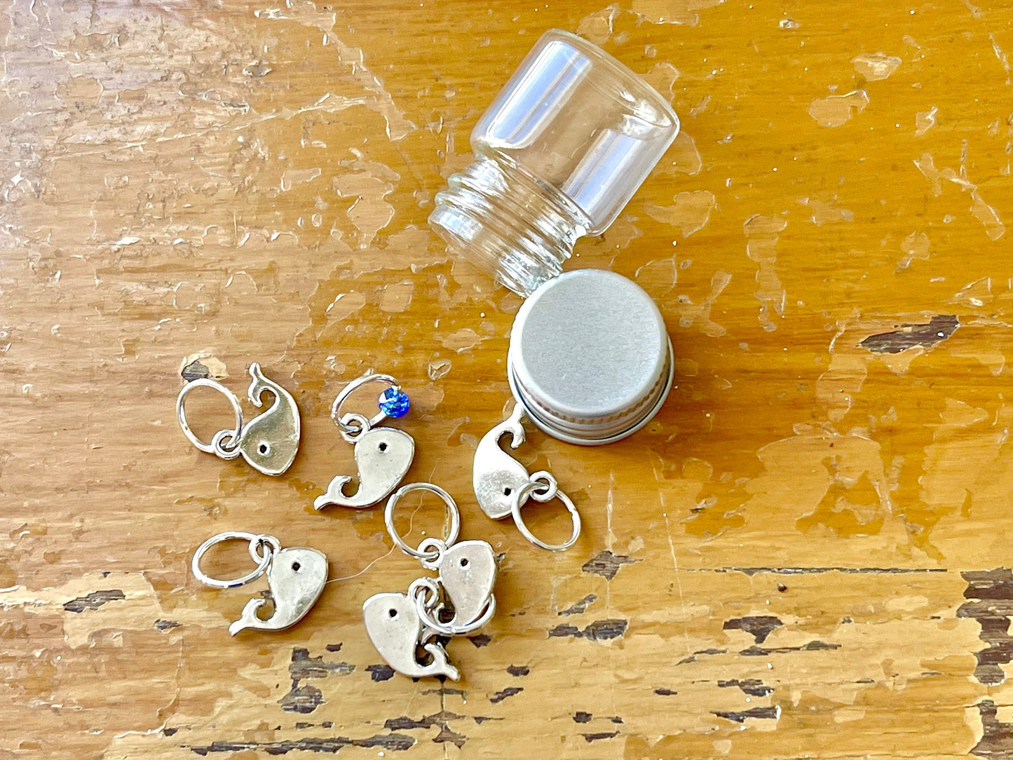 Silver Whale Stitch Markers, Snagless Knitting Accessories