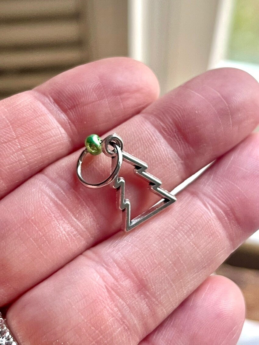 Silver Christmas Tree Knitting Stitch Markers, Set of 6
