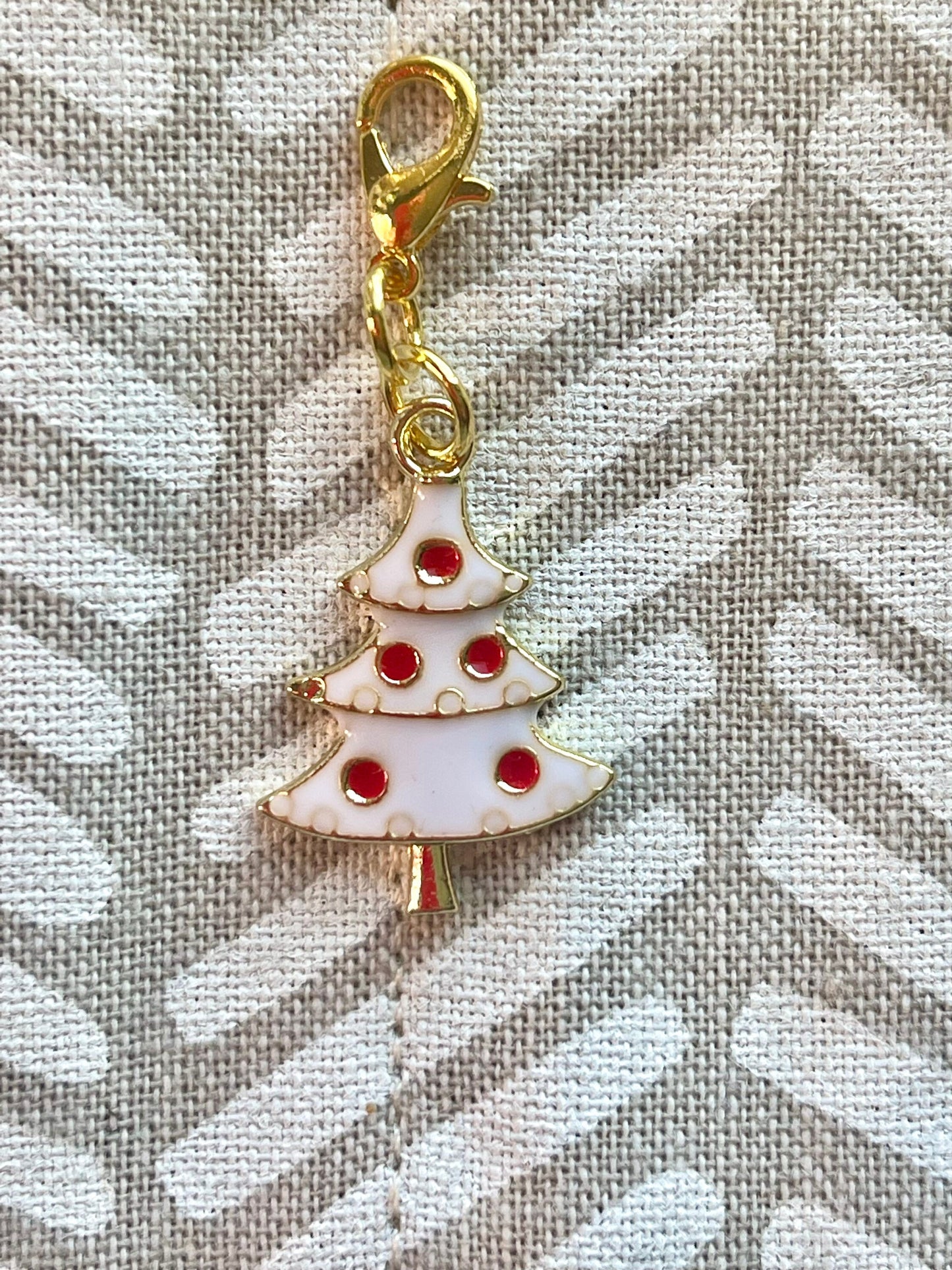 Christmas Tree Zipper Pull, Stitch Marker, Knitting Crochet Charm