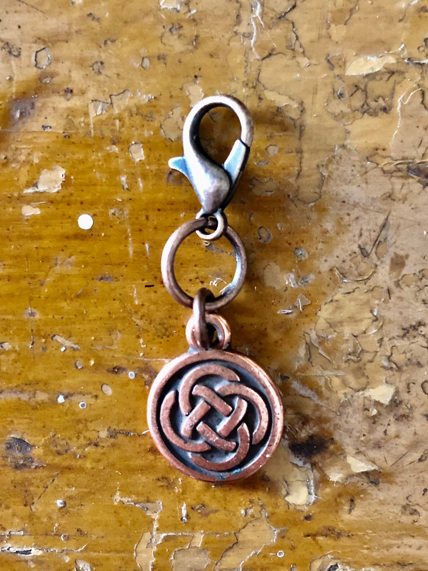 Copper Celtic Knot Progress Keeper, TierraCast Zipper Pull