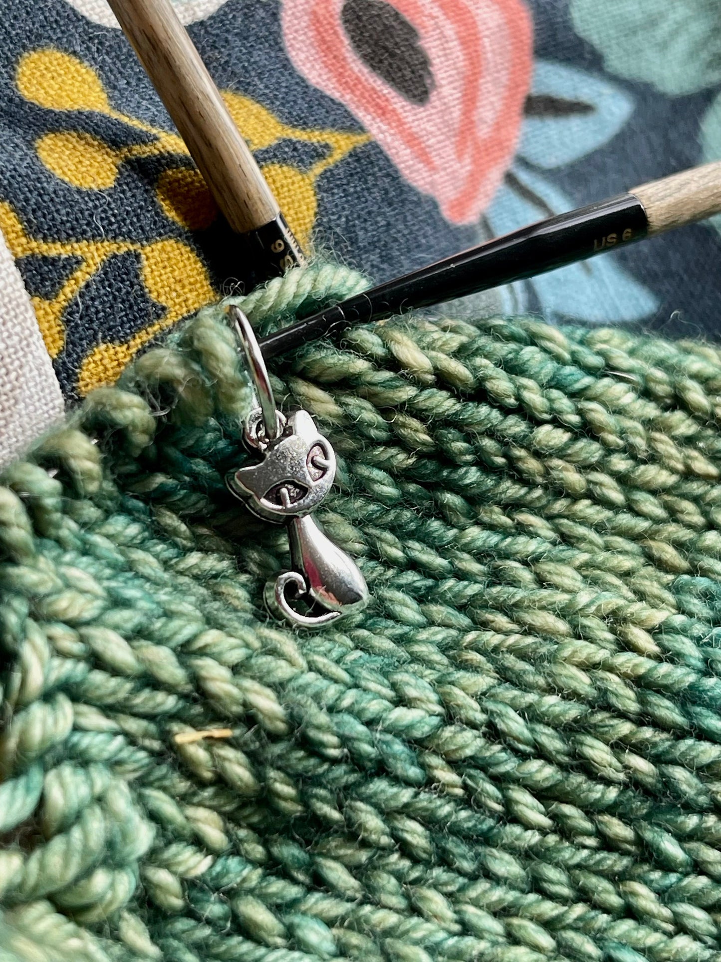 Silver Cat Snagfree Stitch Markers, Knitting Accessories, Yarn Jewelry