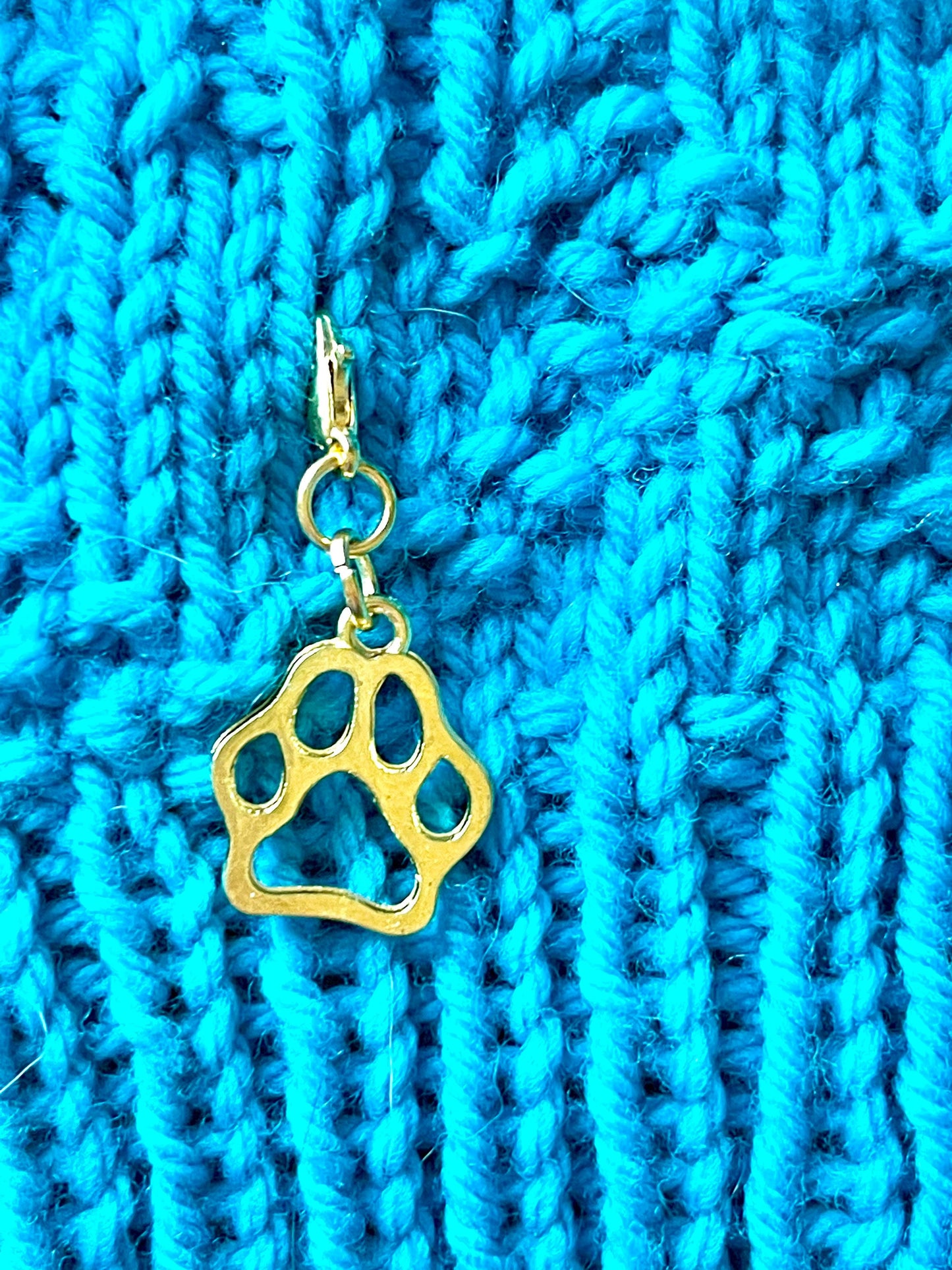Gold Paw Print Zipper Pull Charm, Progress Keeper