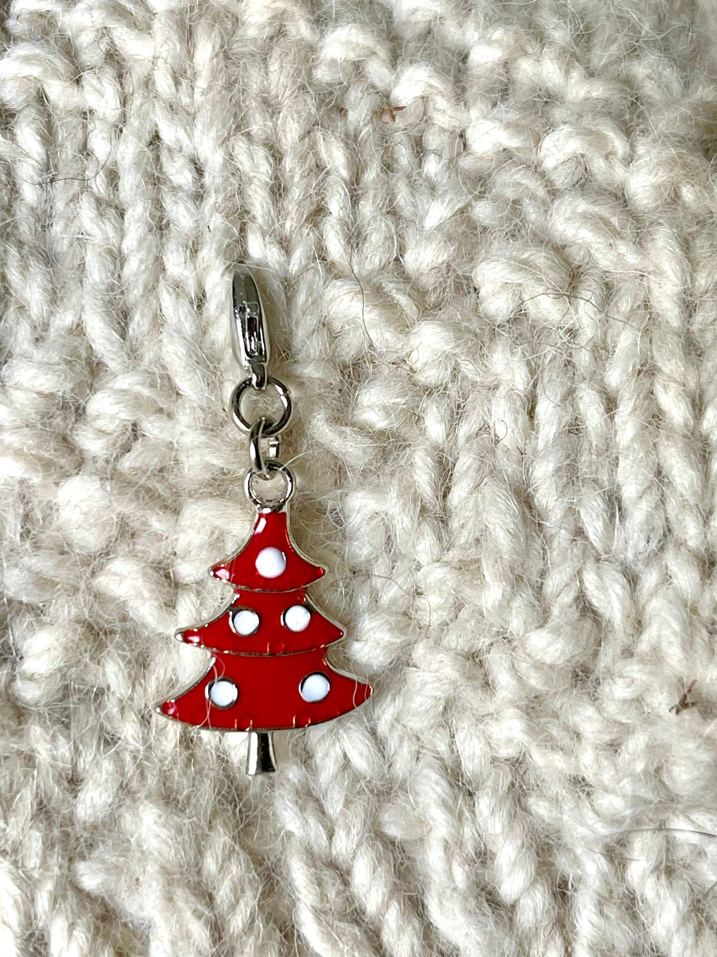 Christmas Tree Zipper Pull, Stitch Marker, Knitting Crochet Charm