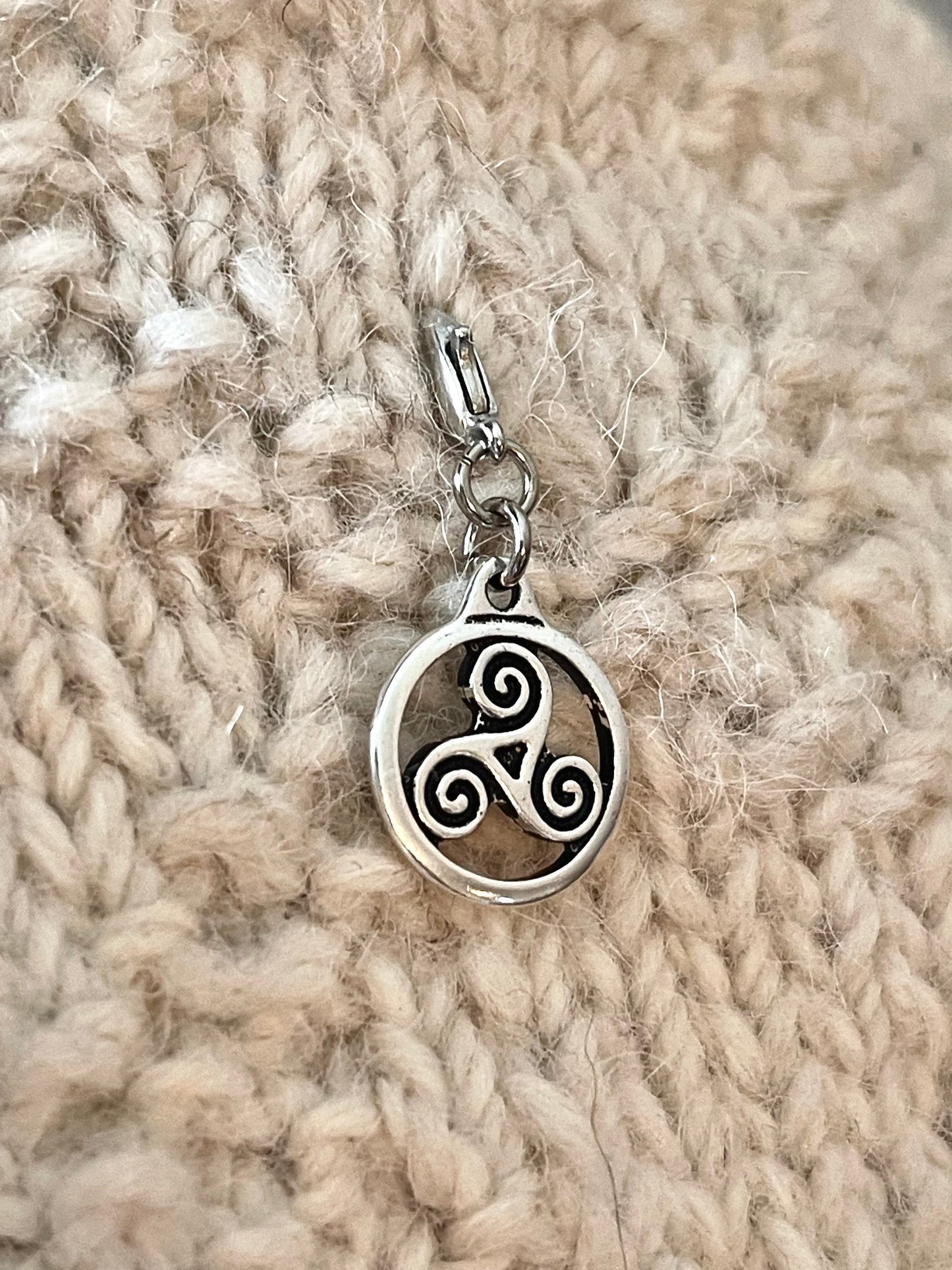 Triskelion Celtic Charm, Progress Keeper, Zipper Pull