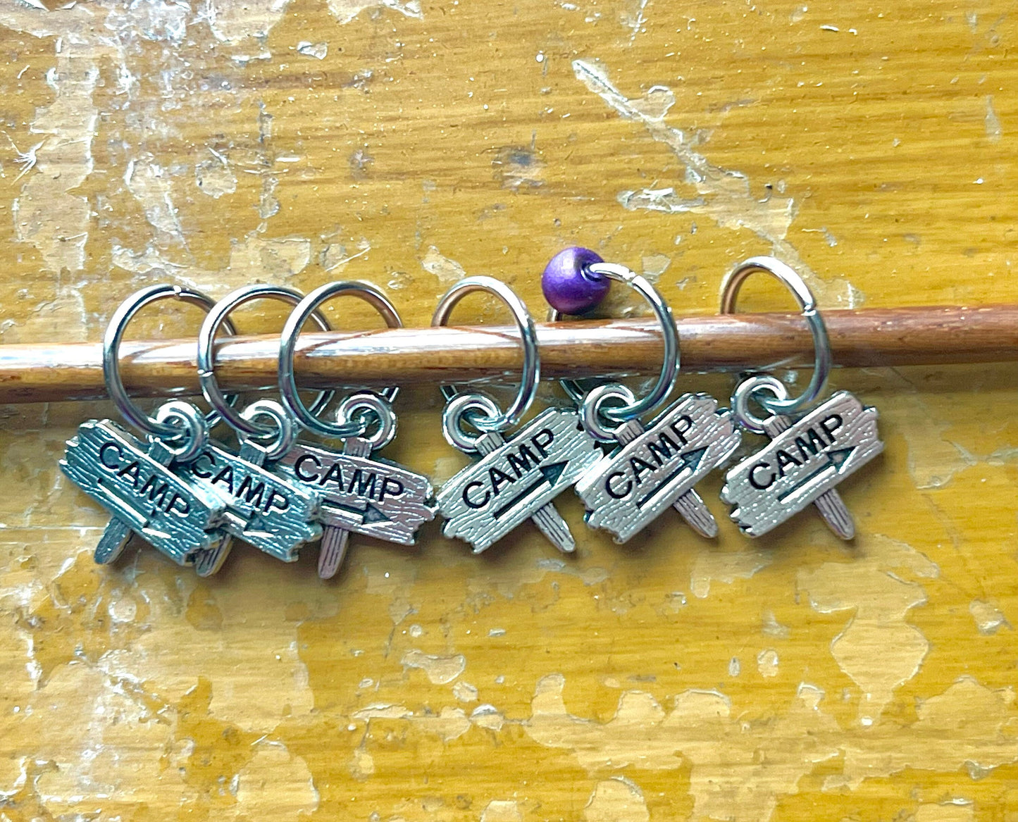 Camping Stitch Markers, Mini Knitting Progress Keepers