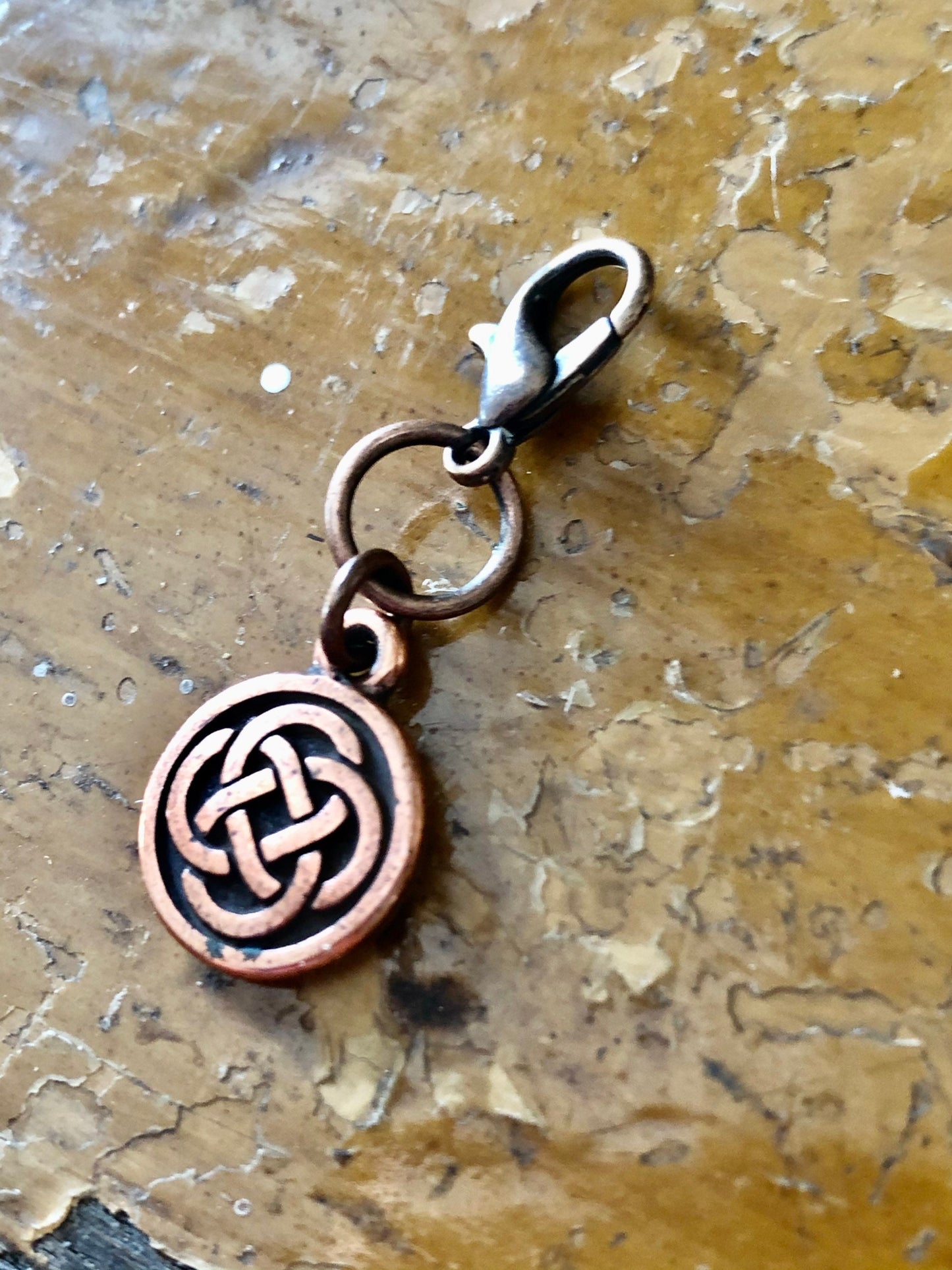 Copper Celtic Knot Progress Keeper, TierraCast Zipper Pull