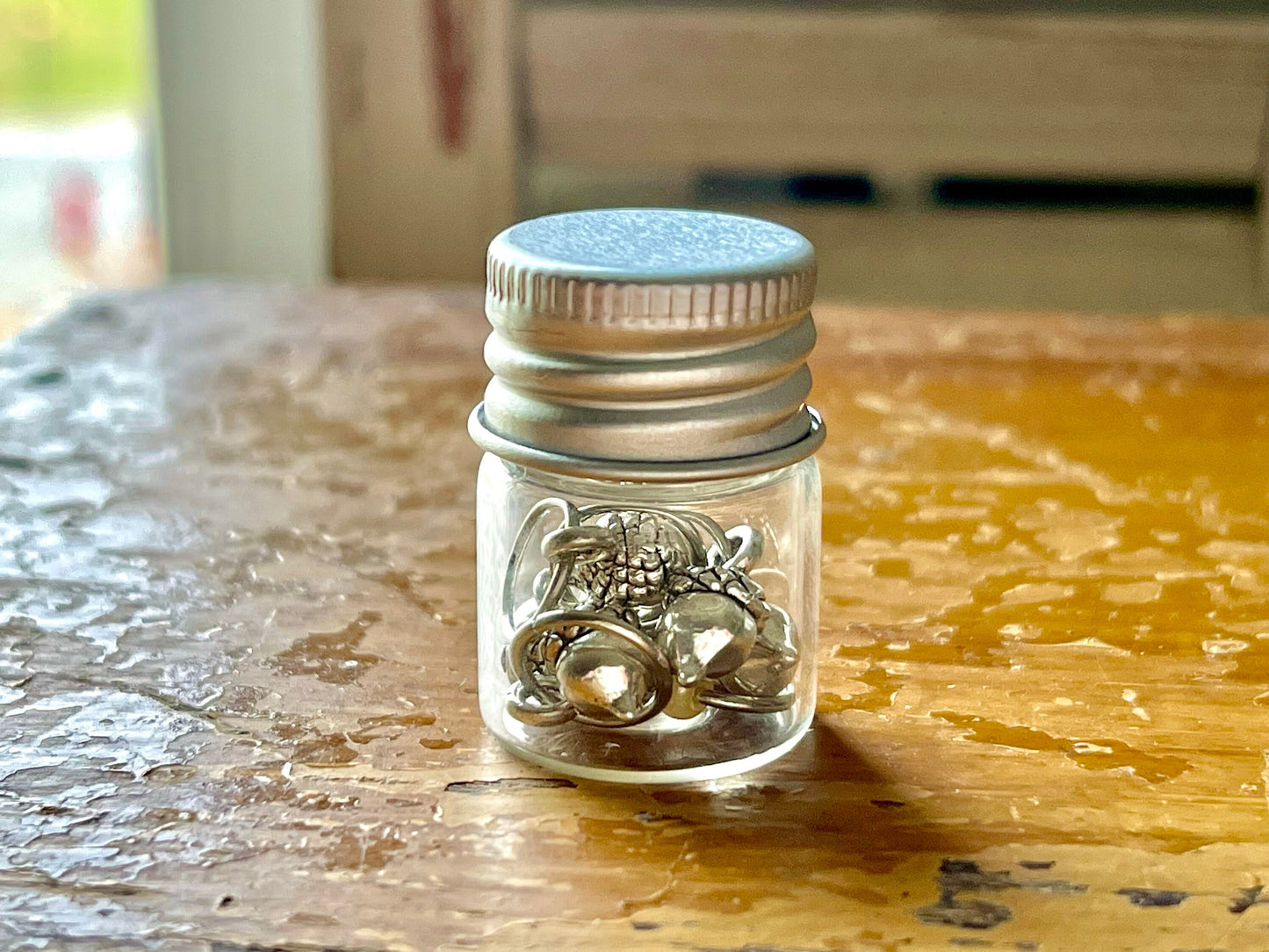 Silver Acorn Stitch Markers, Knitting Notions, Fits US10.5 Needles