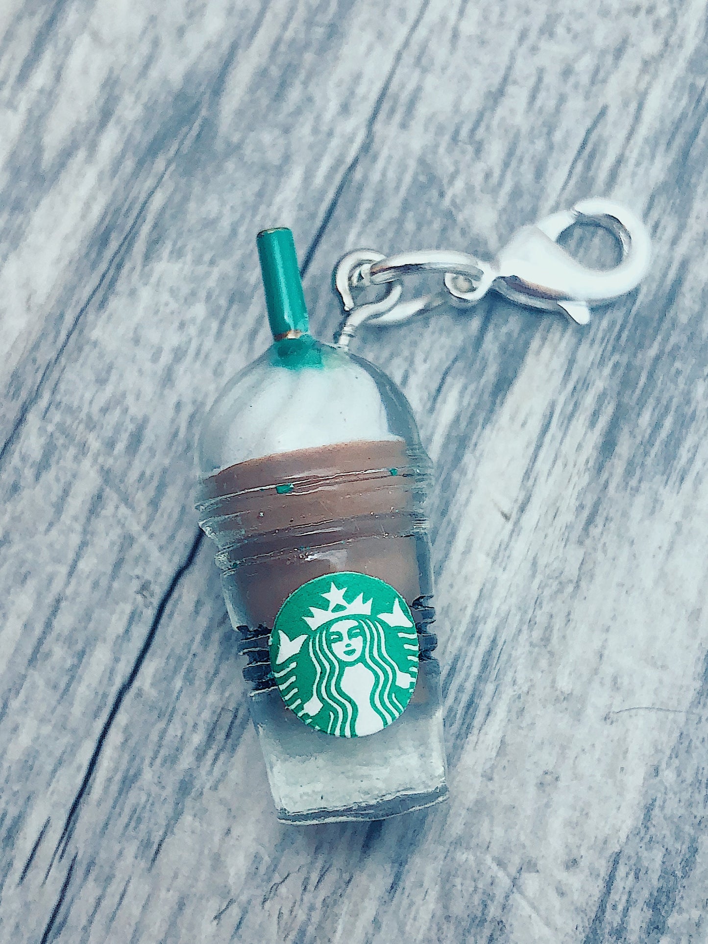 Coffee Cup Stitch Marker, Starbucks Latte Charm, Knitting Accessory (2pc)