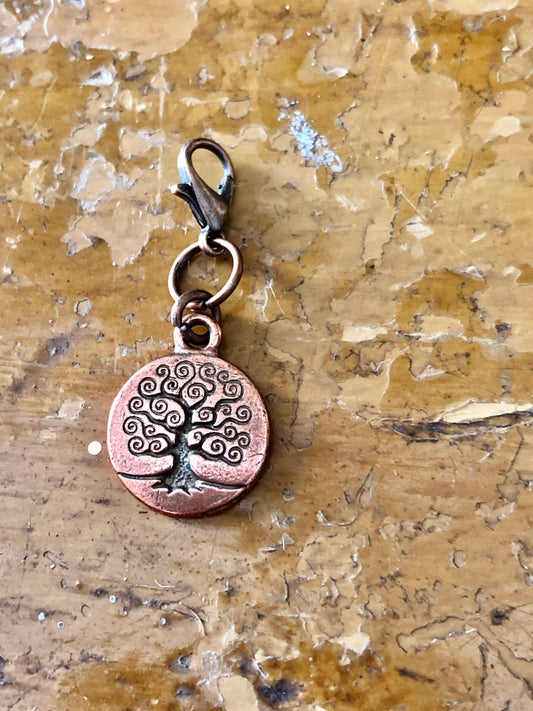 Copper Tree of Life Progress Keeper, Knitting Stitch Marker