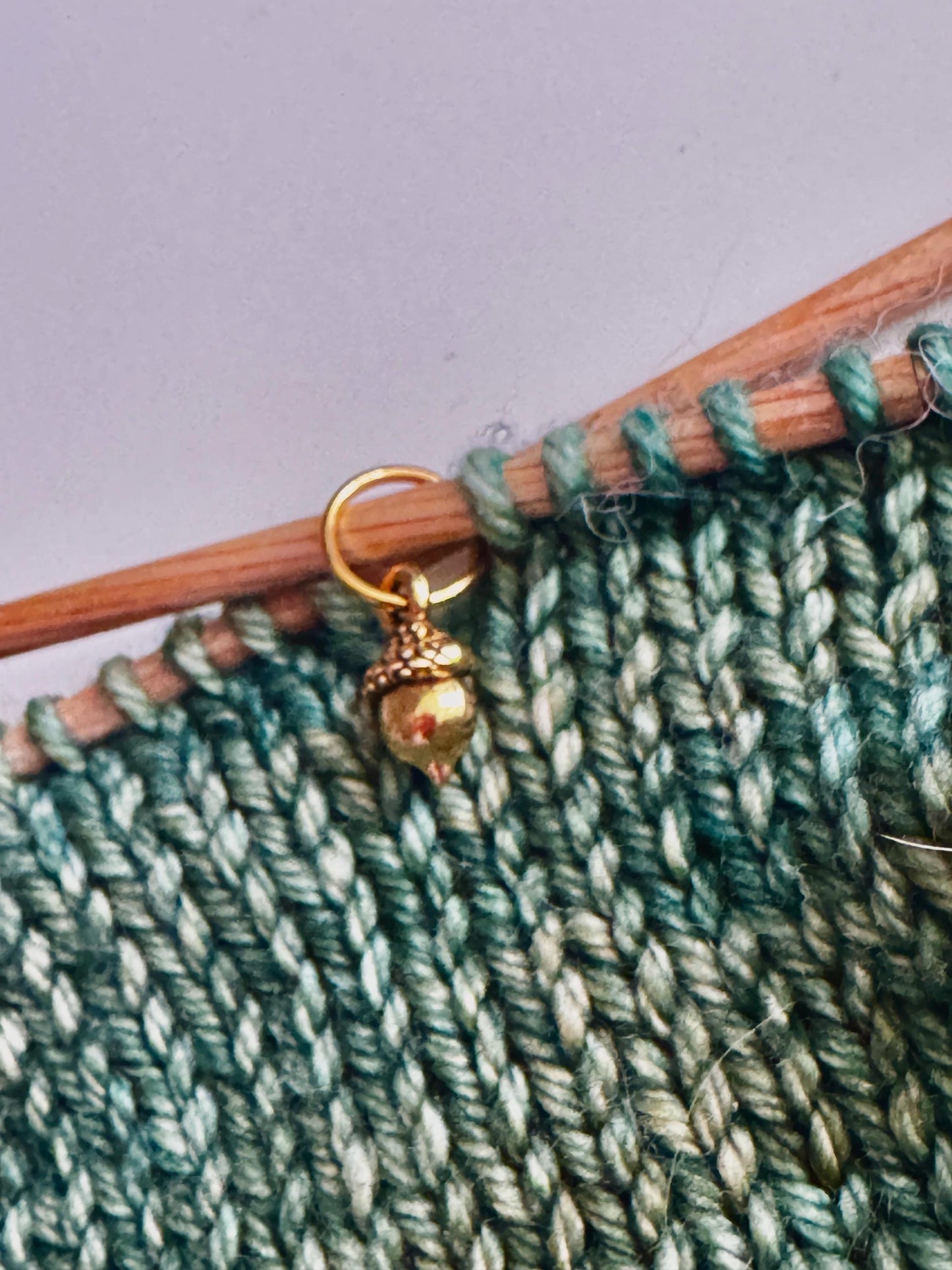 Gold Acorn Snag Free Stitch Markers, Knitting Notions
