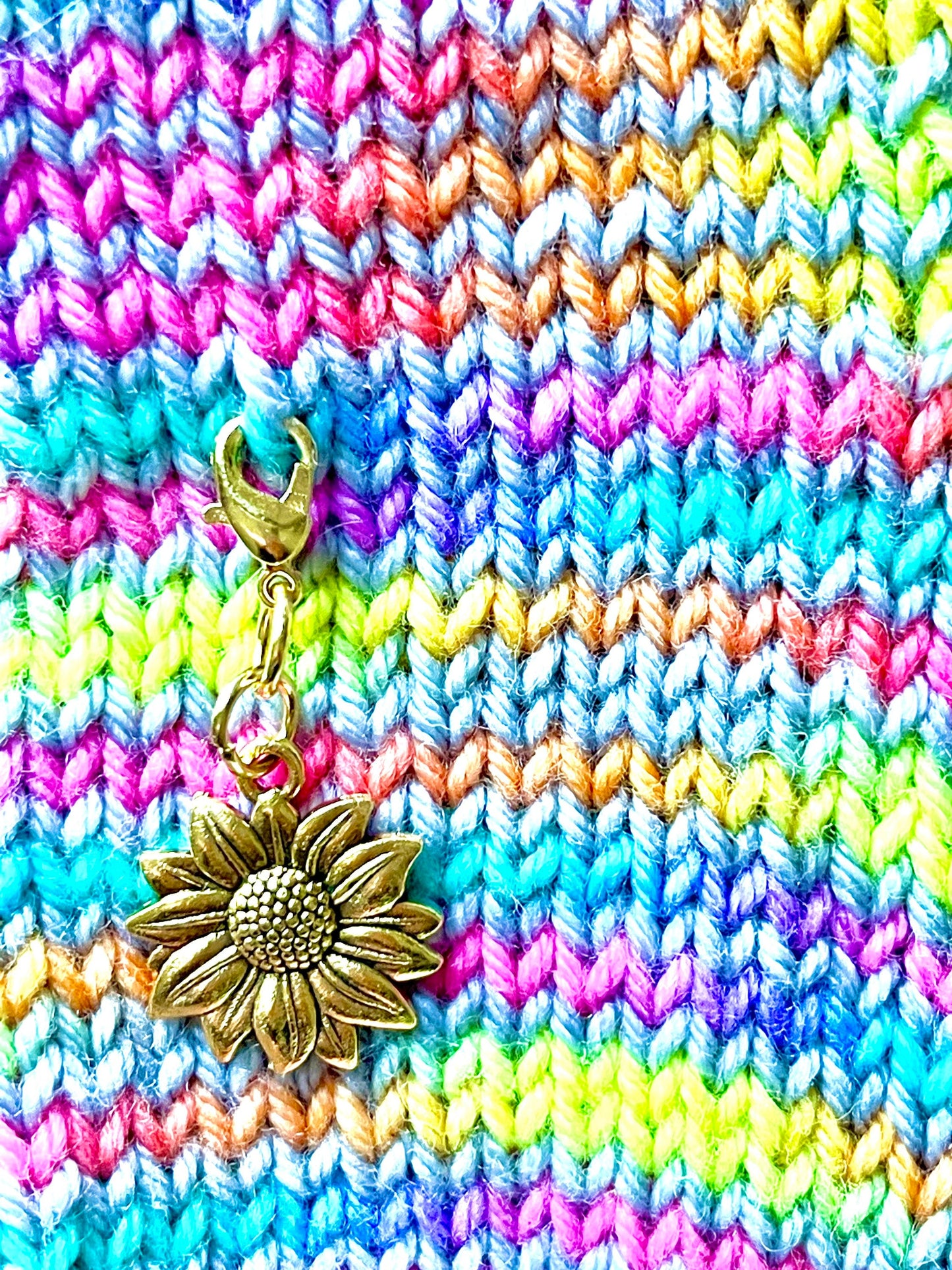 Gold Sunflower Progress Keeper, Crafter Zipper Pull Accessory