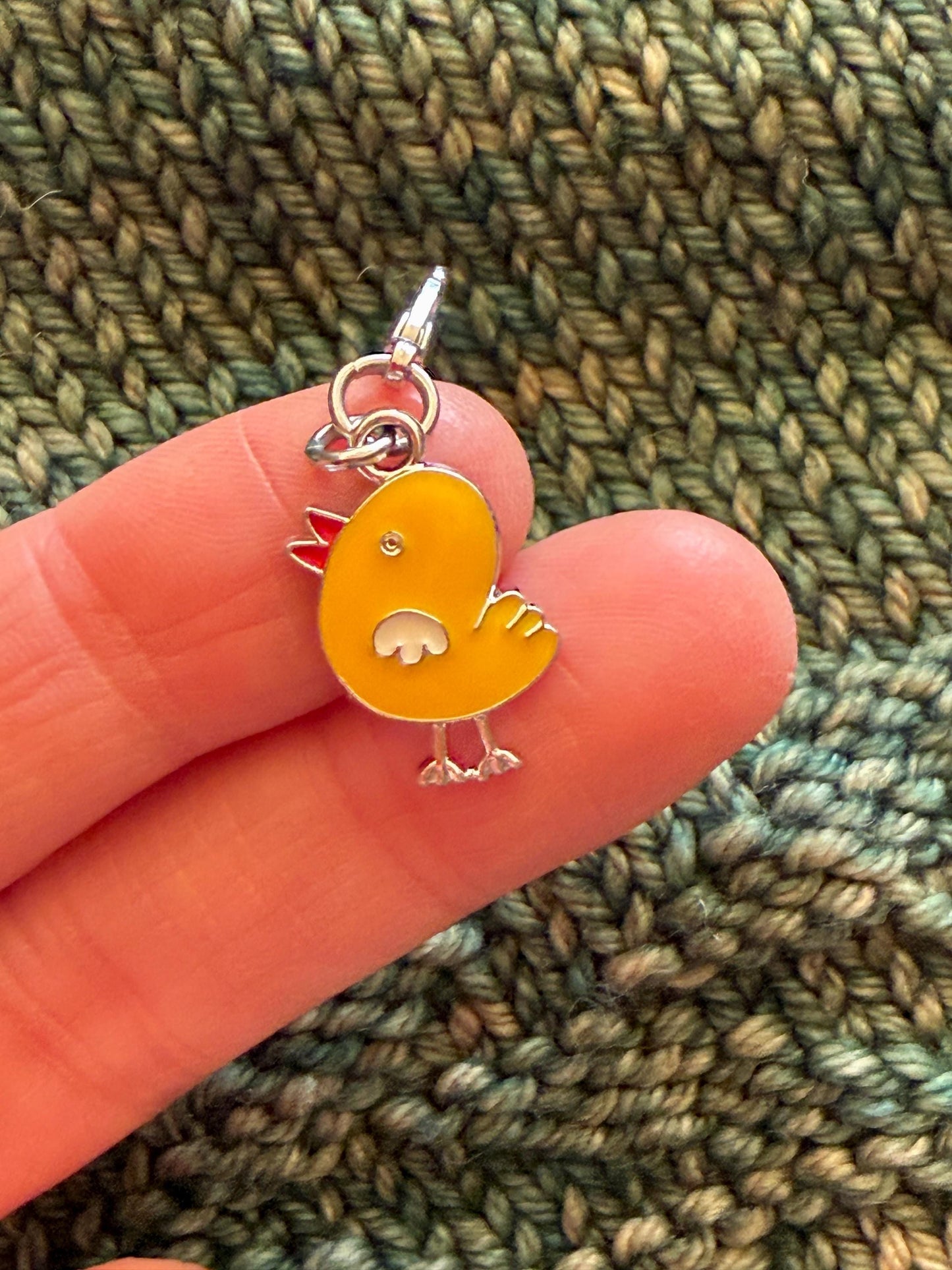 Baby Chick Zipper Pull, Yellow Bird Charm, Chicken Progress Keeper